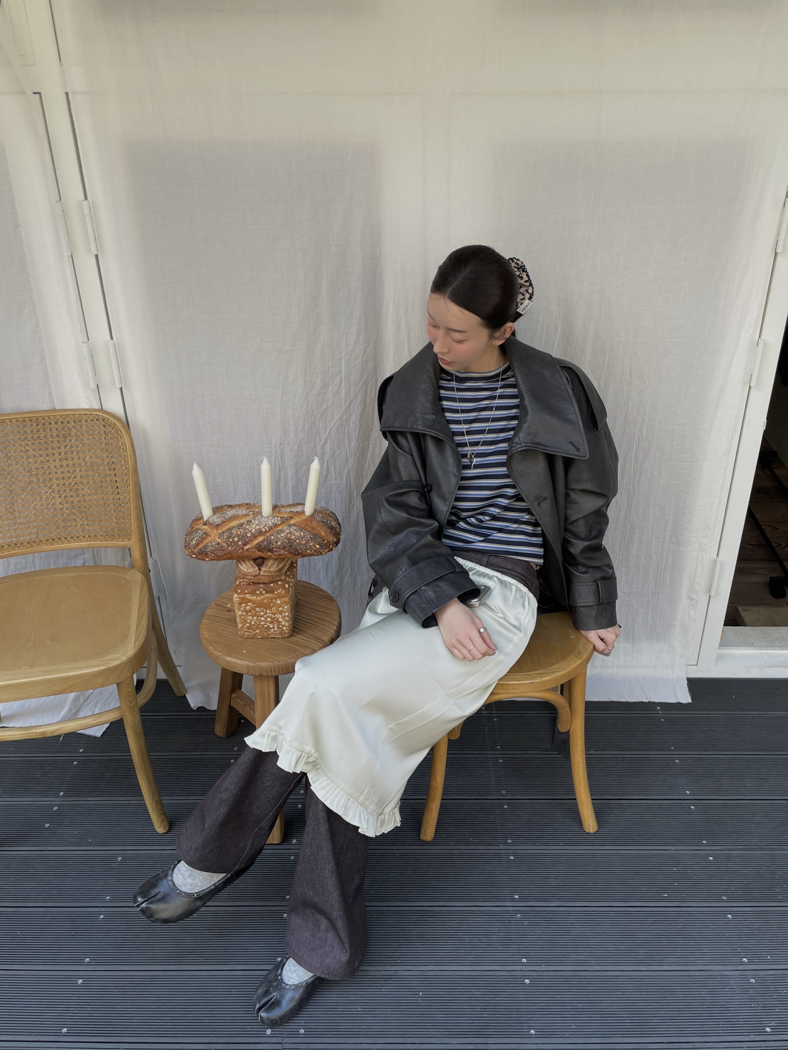 [KREAM 단독] NUMBERING #7717 Rose Key Pendant Necklace Silver 착용 스타일 - 2