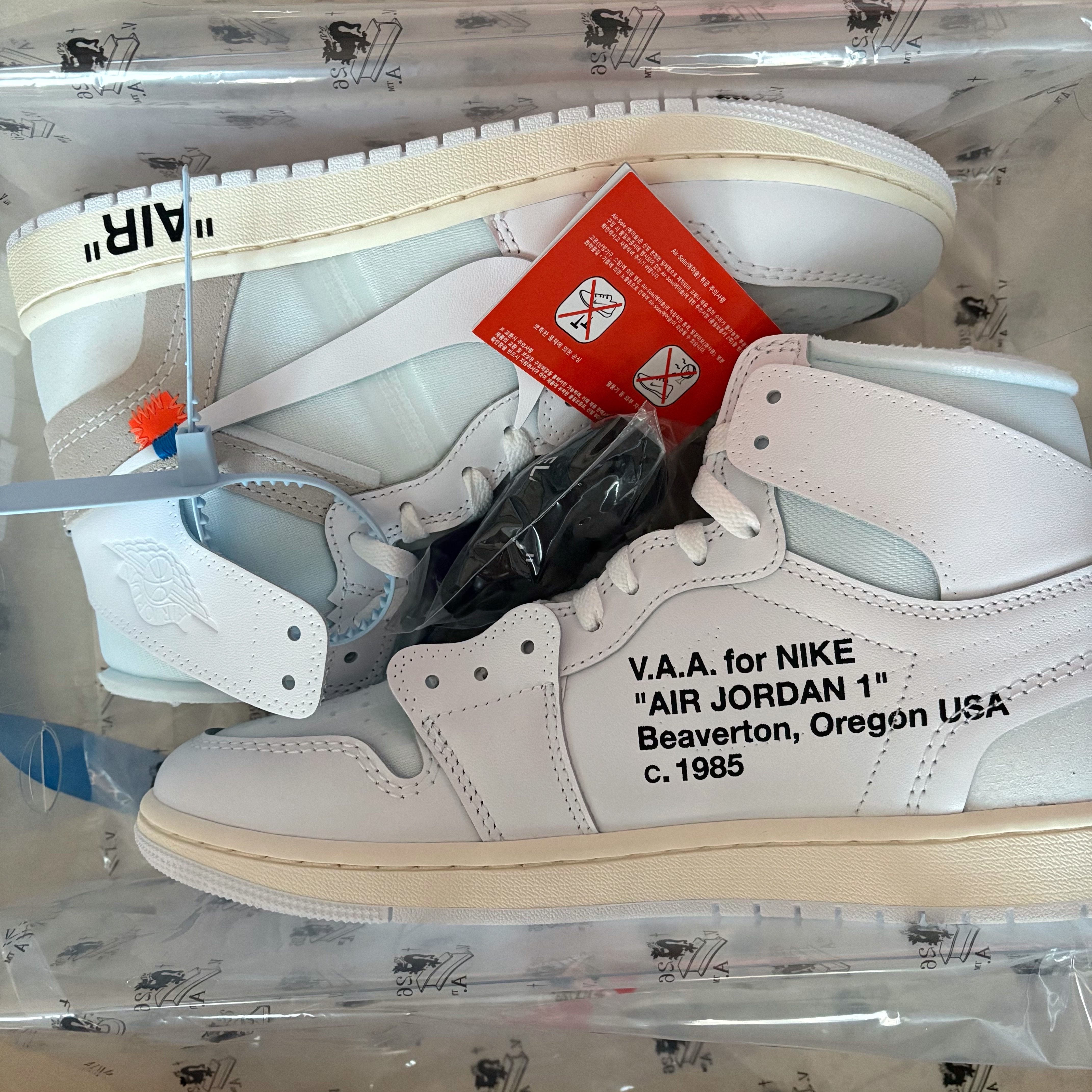 Jordan 1 x Virgil Abloh Archive Retro High Alaska White 착용 스타일