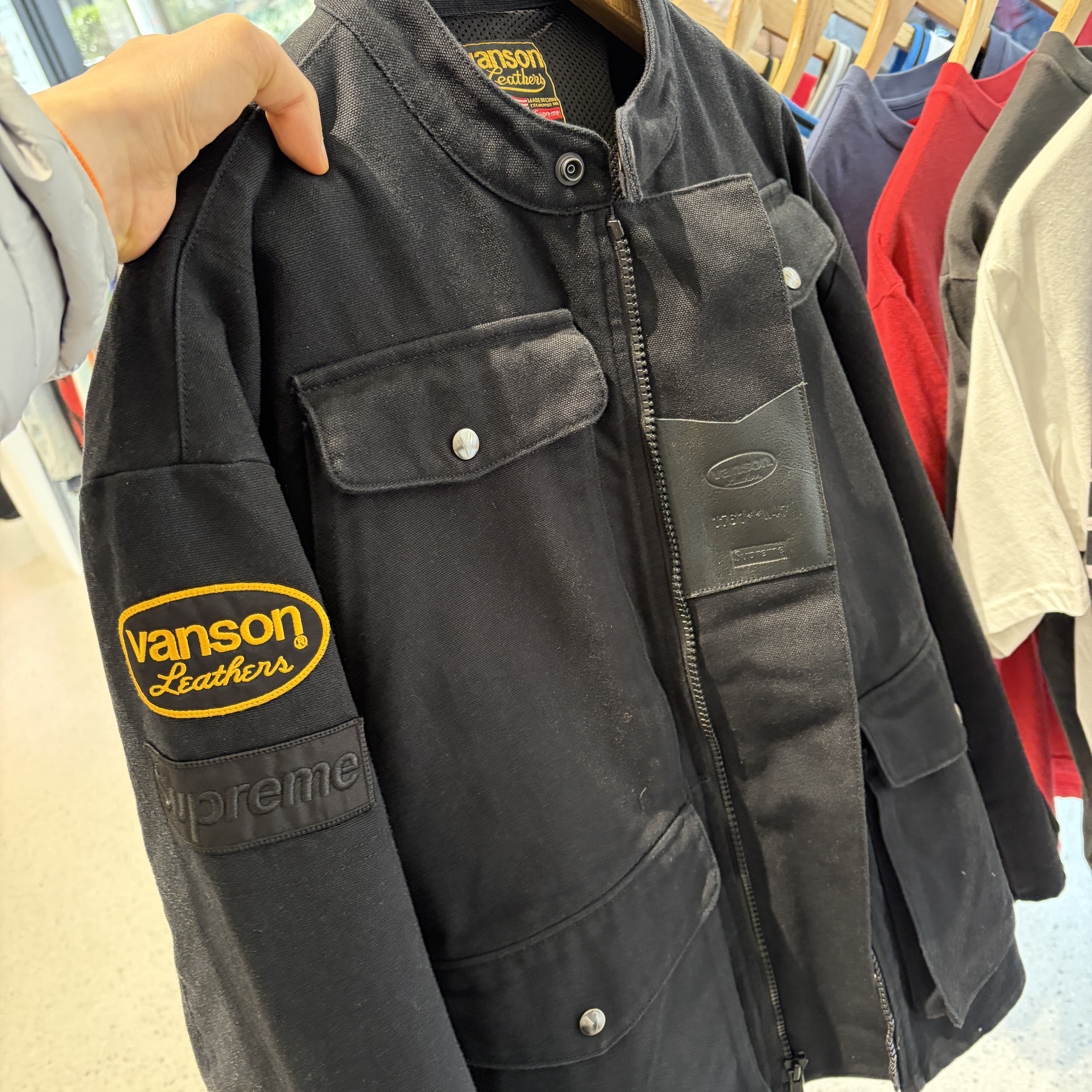 Supreme x Vanson Leathers Cordura Jacket Black - 26SS 착용 스타일