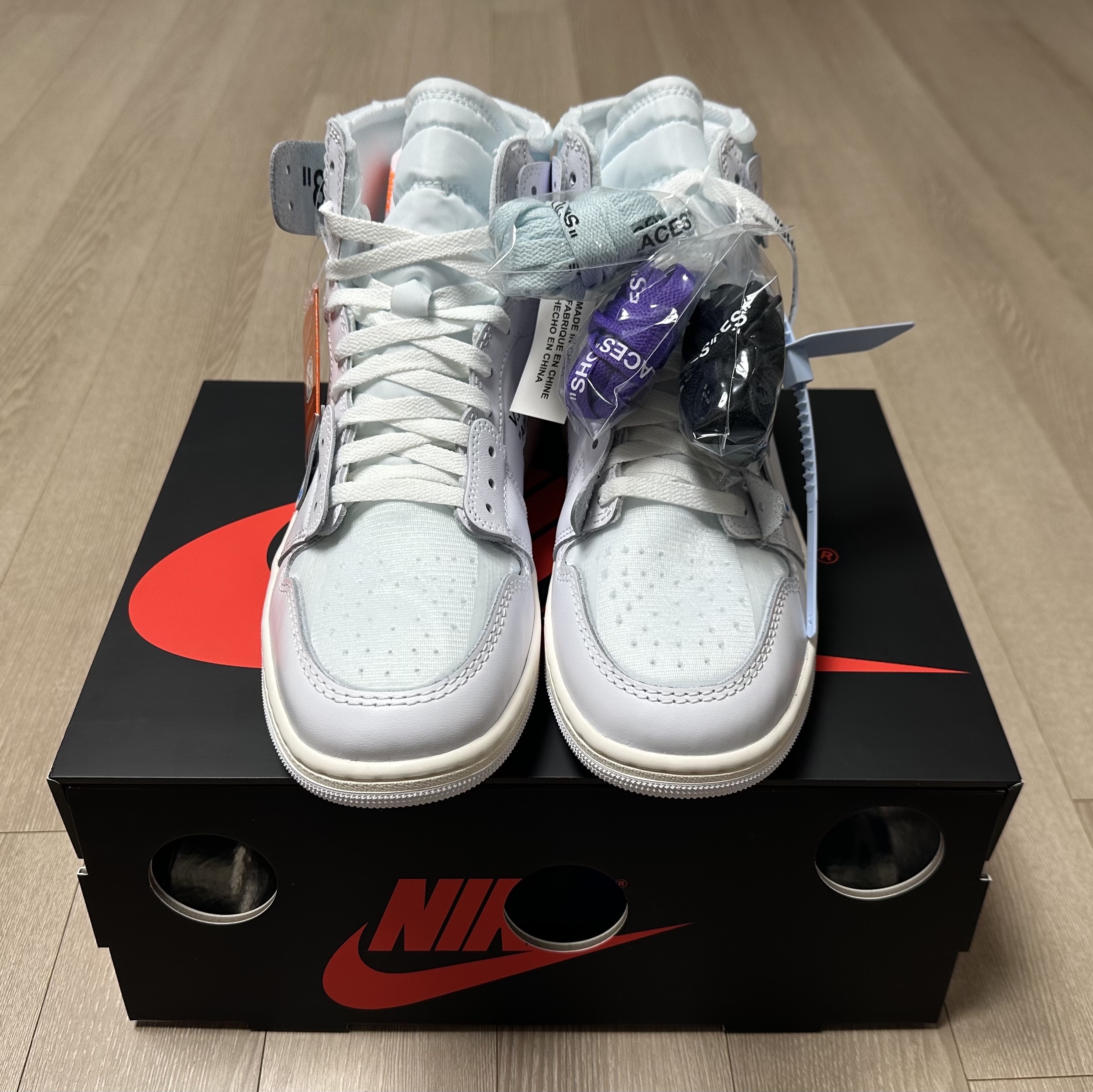 Jordan 1 x Virgil Abloh Archive Retro High Alaska White 착용 스타일 - 2