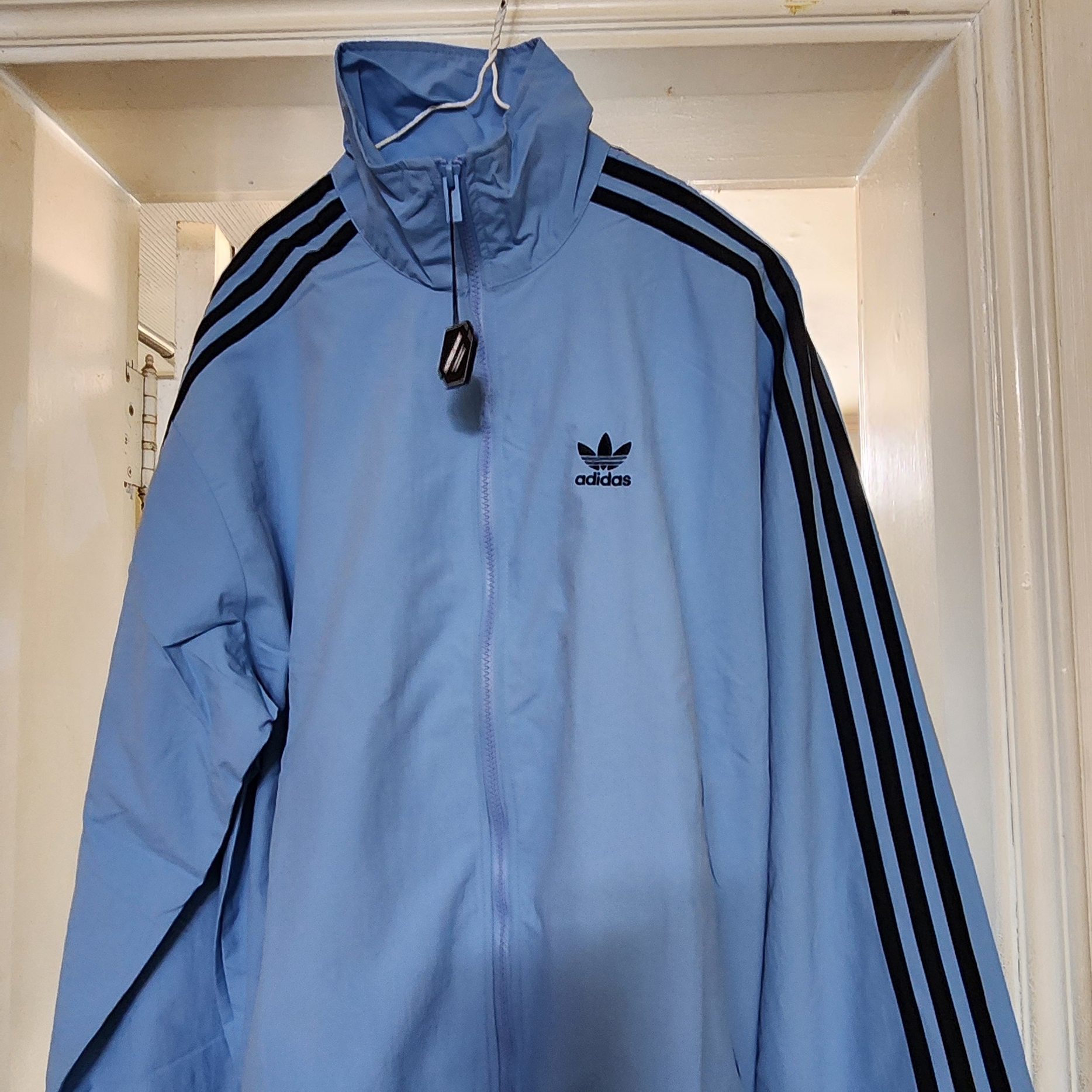 Adidas Adicolor Woven Firebird Track Top Ash Blue Black - KR Sizing 착용 스타일