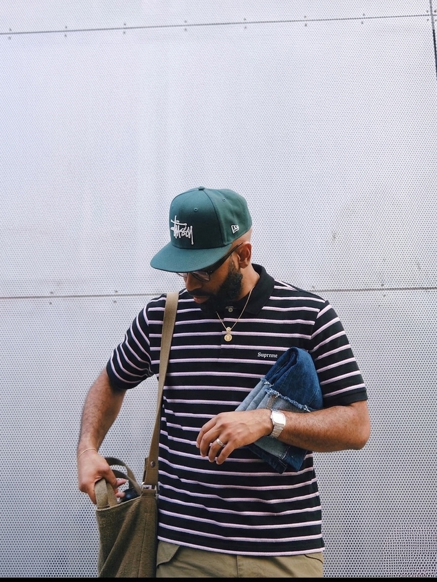 Supreme Washed Stripe Polo Black - 26SS 착용 스타일 - 2