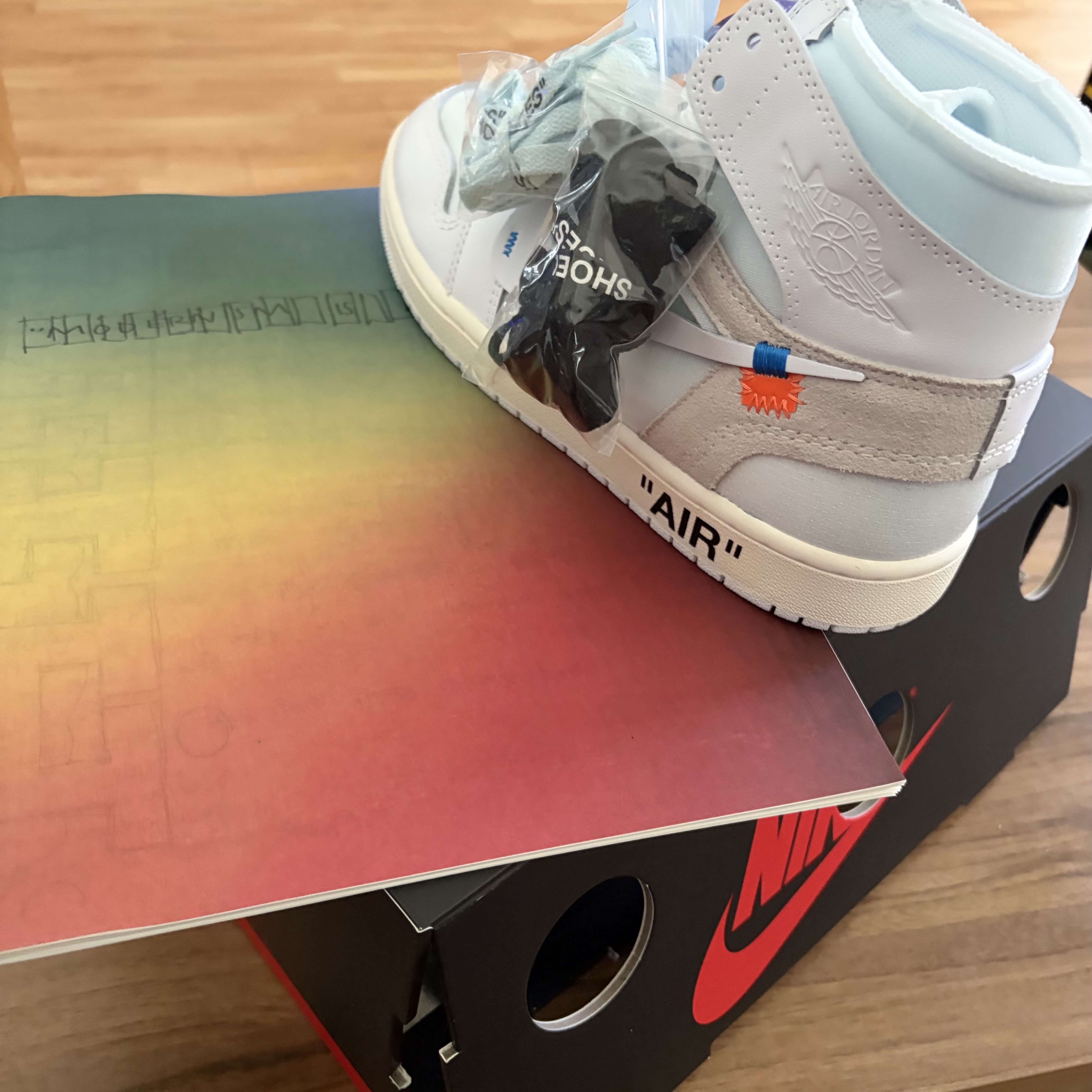 Jordan 1 x Virgil Abloh Archive Retro High Alaska White 착용 스타일
