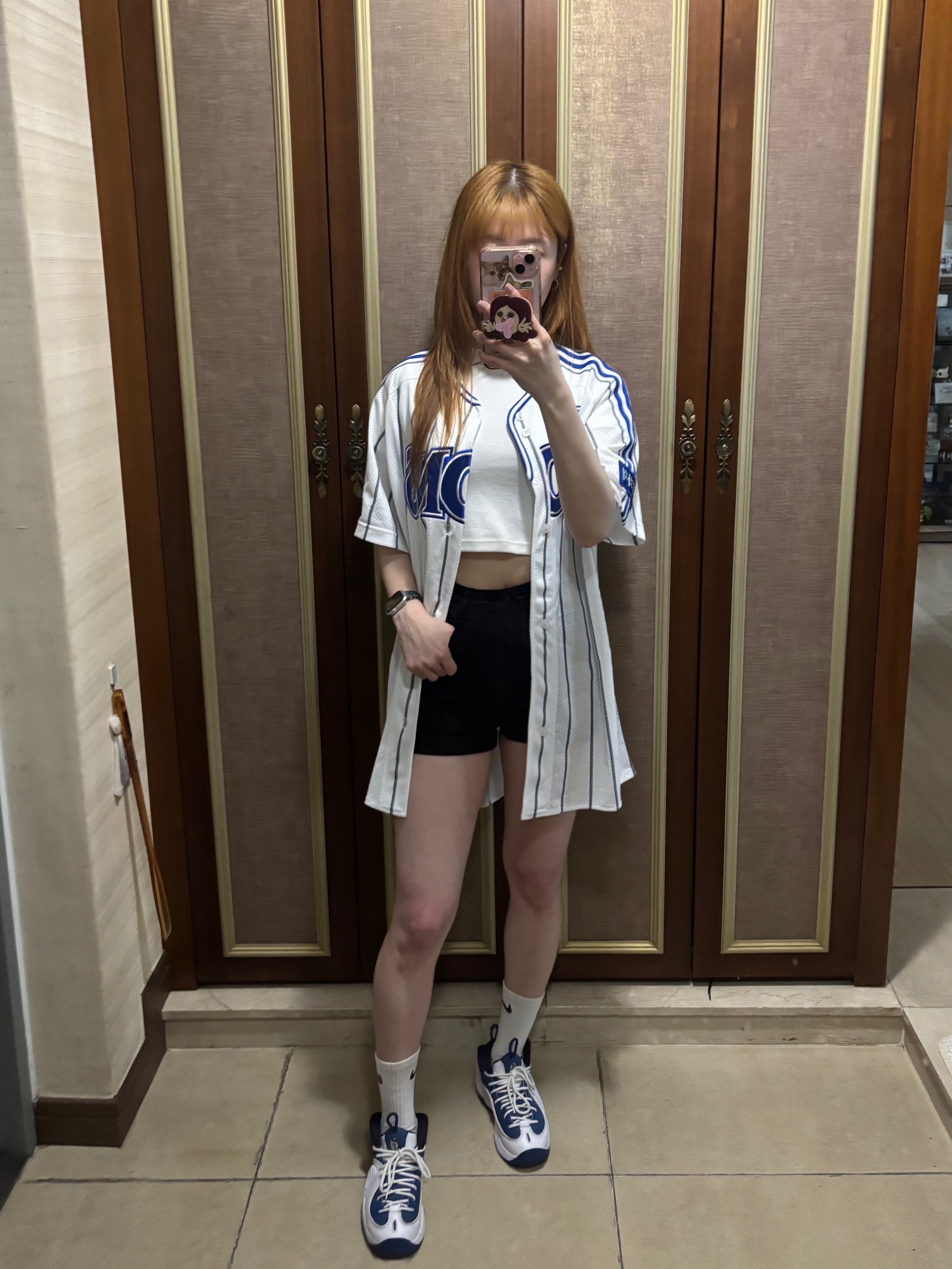 Samsung Lions 2025 Professional 02 Old Home Uniform White (Non Marking Ver.), Nike Air Penny II Atlantic Blue 착용 스타일 - 7