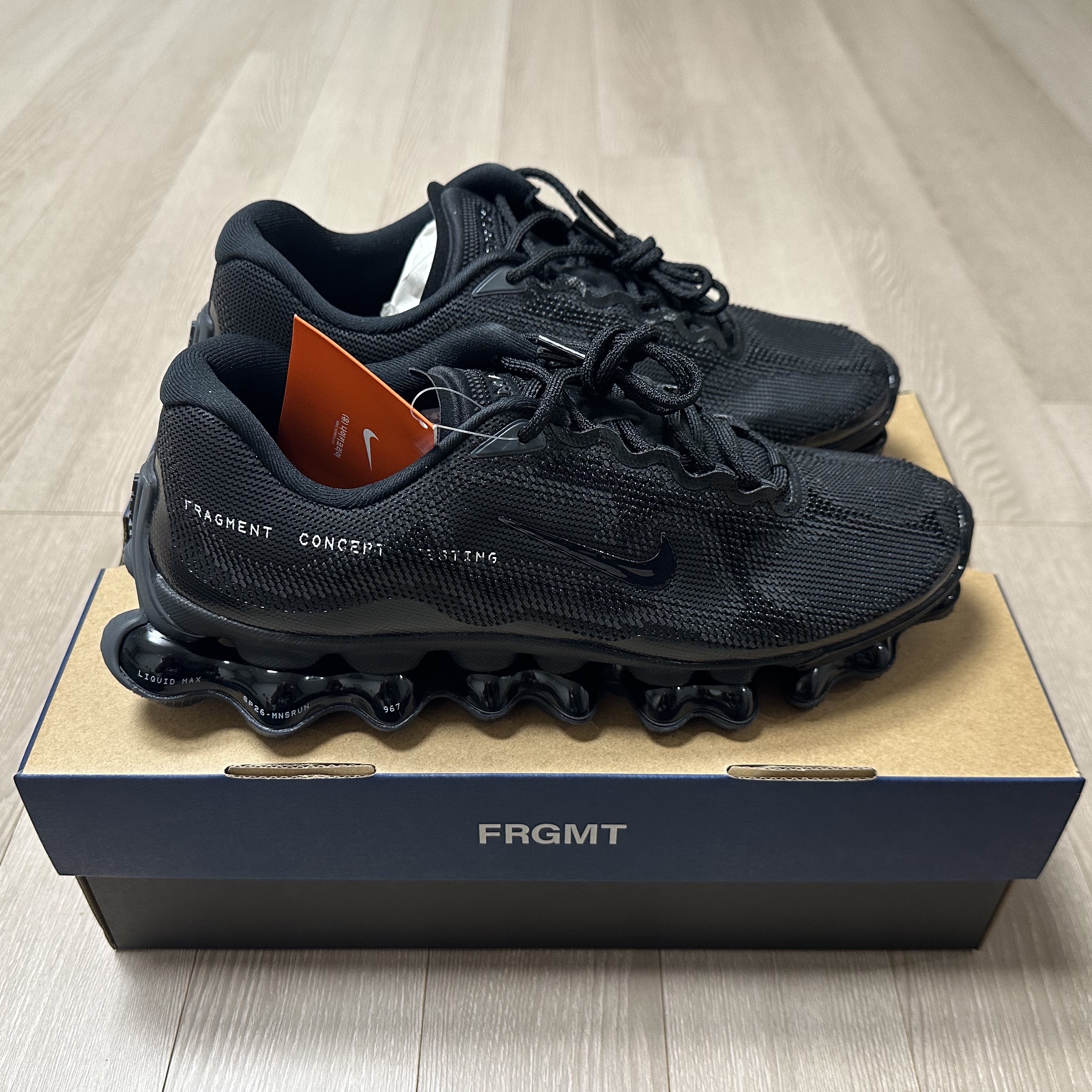 Nike x Fragment Air Liquid Max Black Anthracite 착용 스타일 - 2