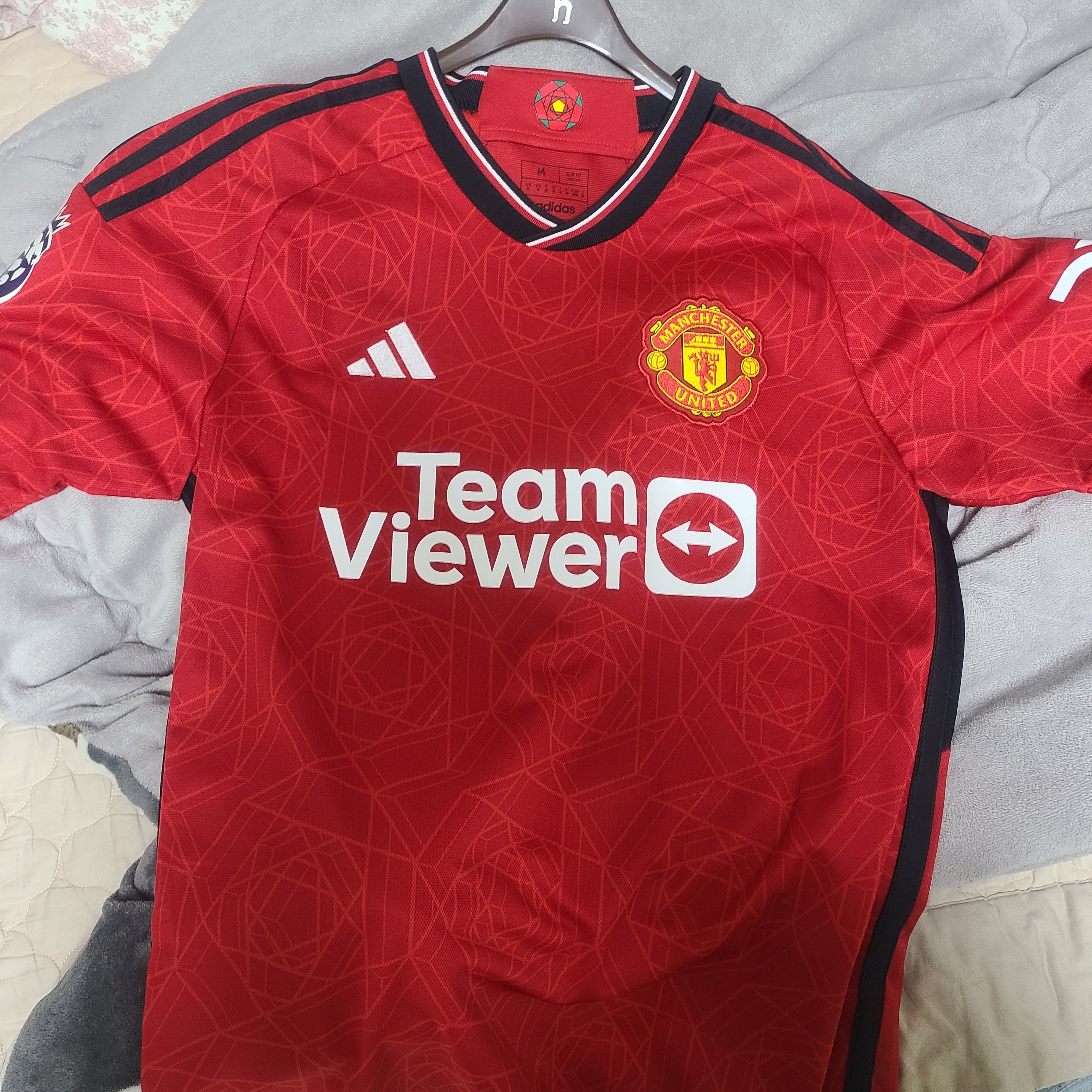 Adidas Manchester United 2023/24 Home Jersey Team Collegiate Red - KR Sizing (Non Marking Ver.) 착용 스타일