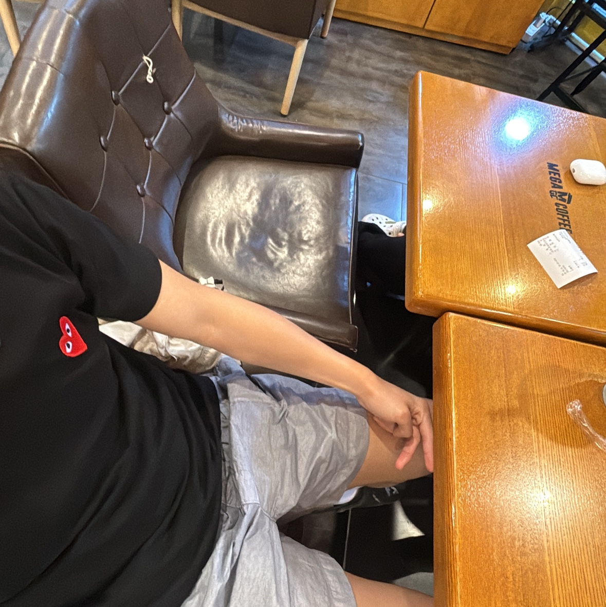 Play Comme des Garcons Red Heart T-Shirt Black, C.P. Company Flatt Nylon Lens Swim Shorts Limestone Grey - 25SS 착용 스타일