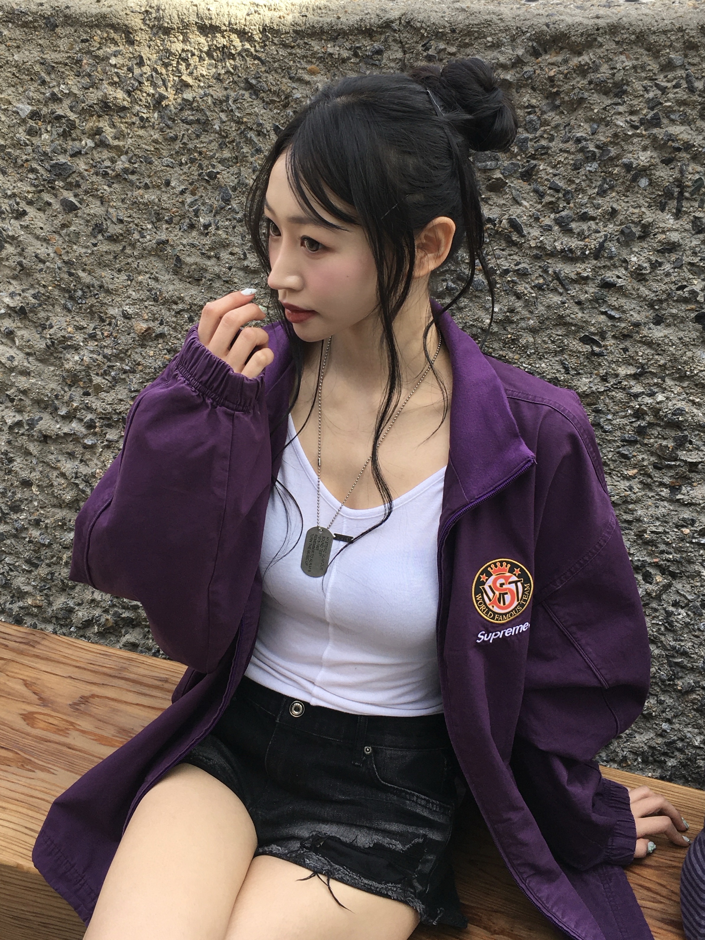 Supreme x Umbro Cotton Ripstop Track Jacket Plum - 26SS, Nike x Stussy Air Baltoro Black and White 착용 스타일 - 5