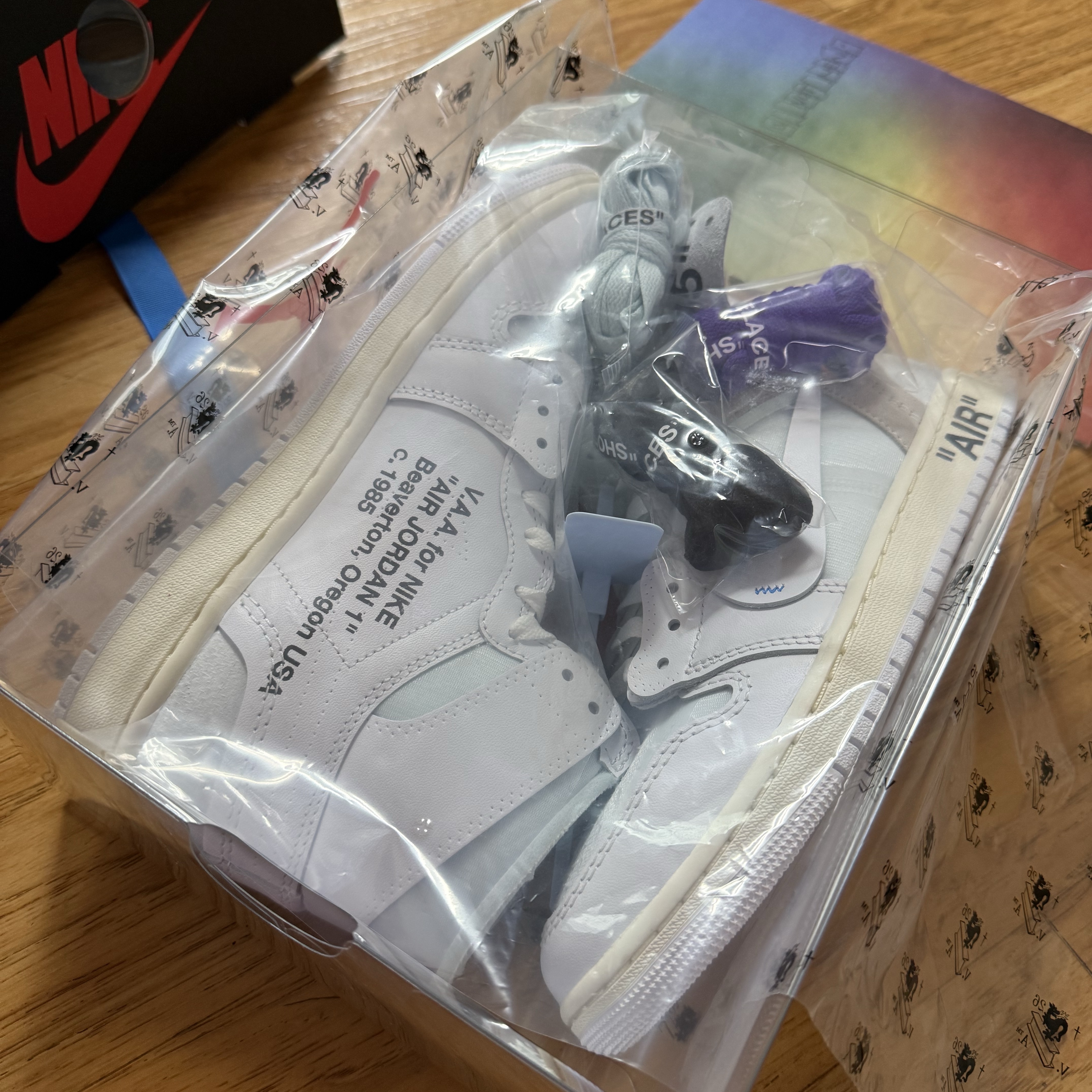 Jordan 1 x Virgil Abloh Archive Retro High Alaska White 착용 스타일 - 2