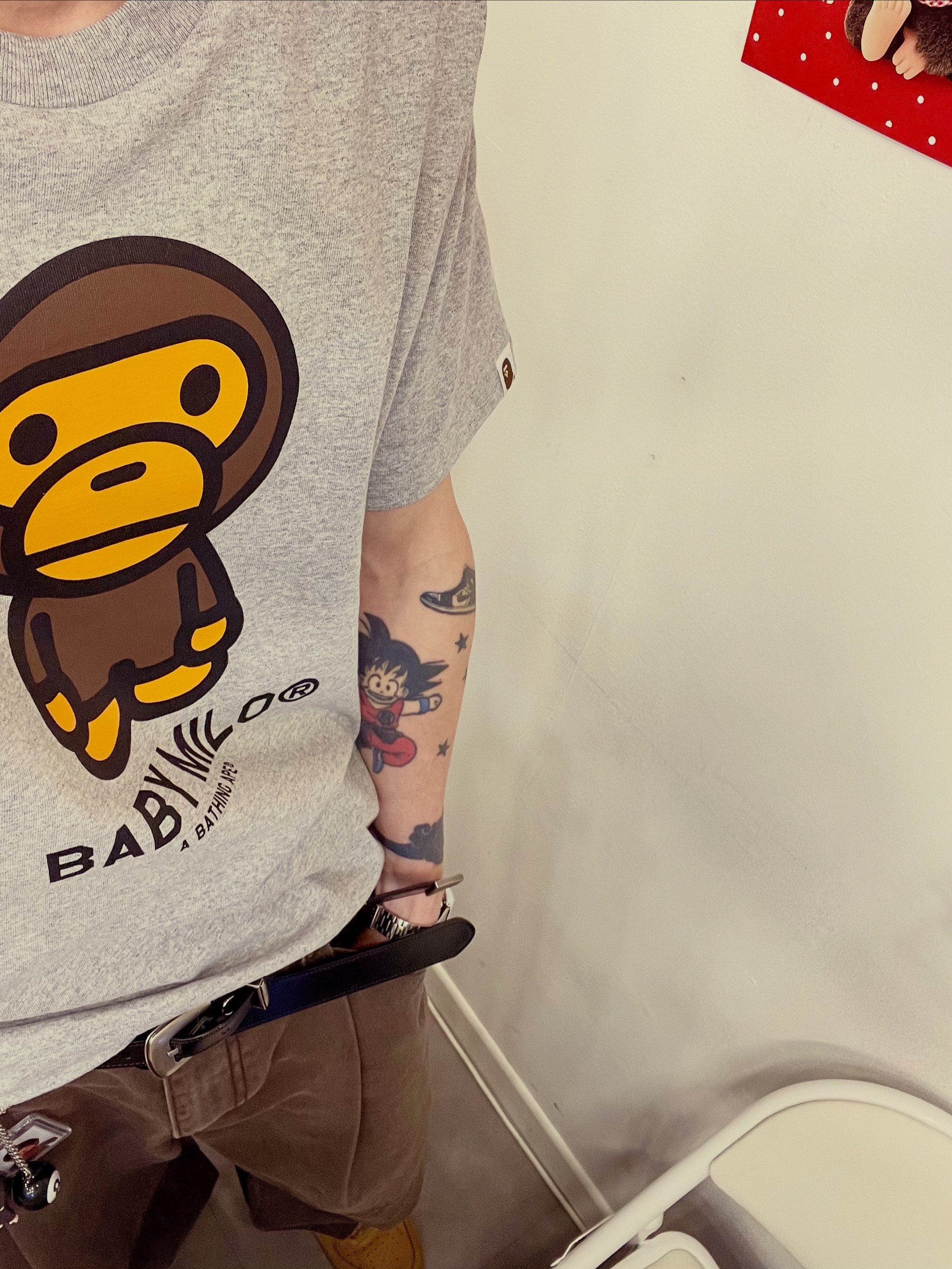 BAPE Baby Milo T-Shirt Grey 착용 스타일