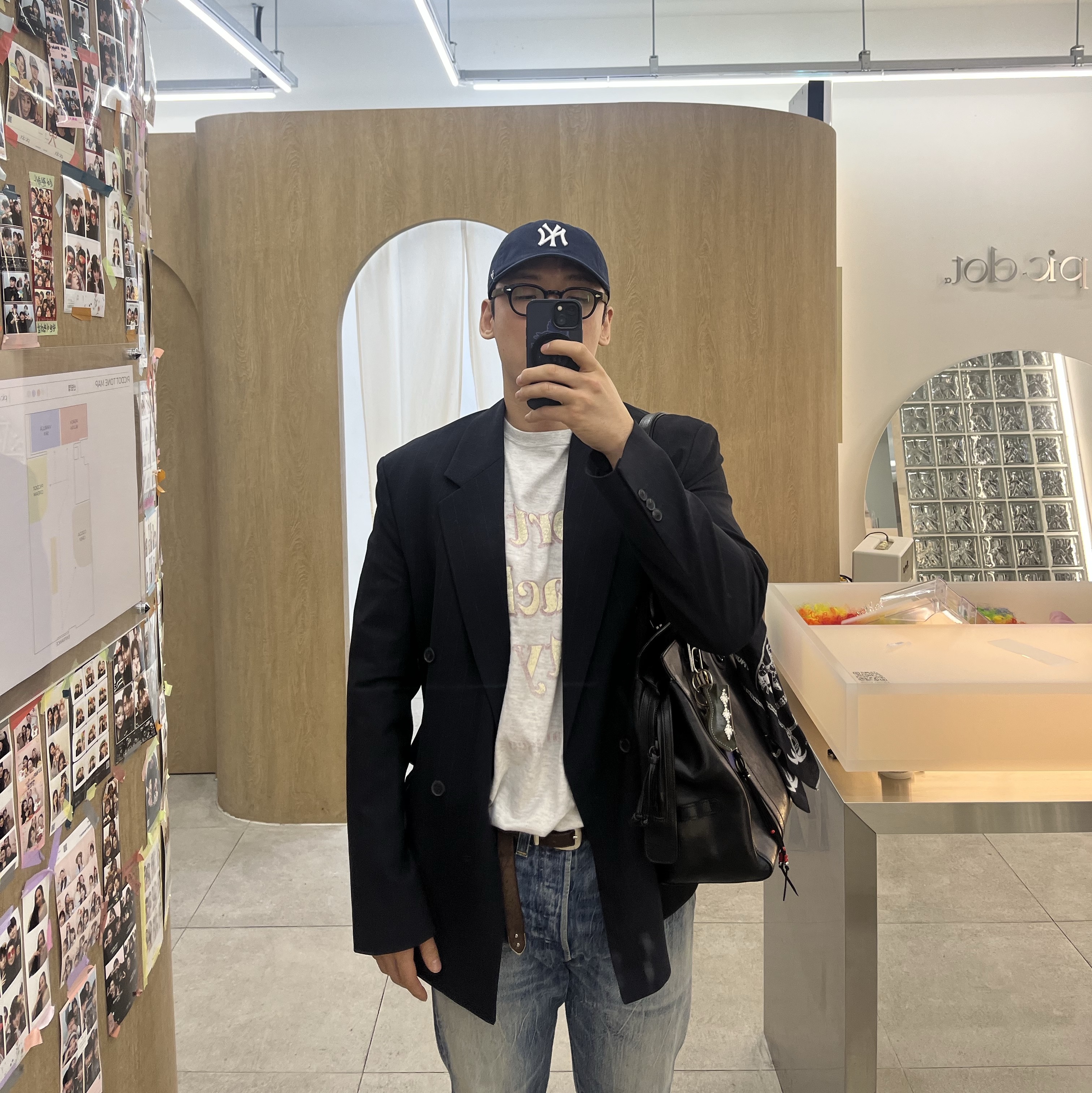 47 Brand New York Yankees Clean Up Navy 착용 스타일