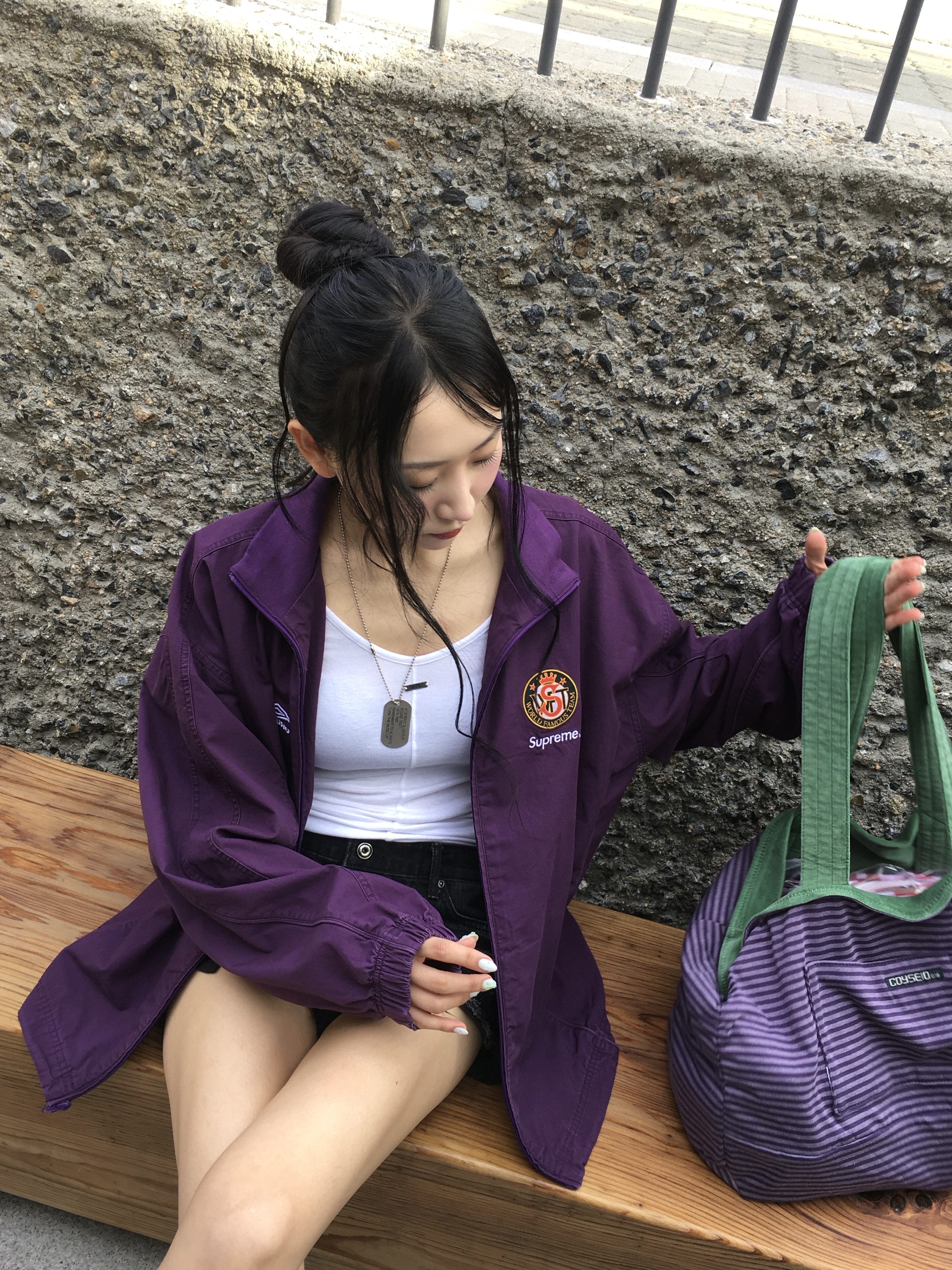 Supreme x Umbro Cotton Ripstop Track Jacket Plum - 26SS, Nike x Stussy Air Baltoro Black and White 착용 스타일 - 6