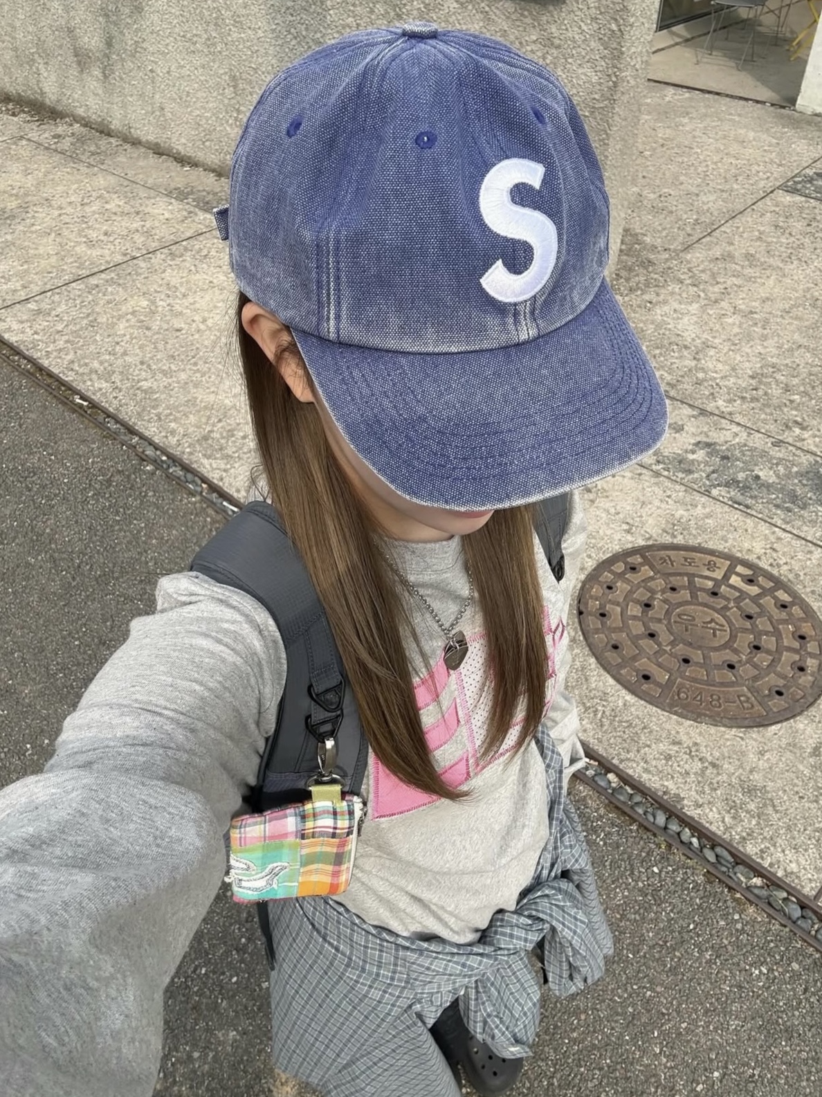 Supreme Pigment Canvas S Logo 6-Panel Navy - 23SS, (W) Hysteric Glamour On Skull Pick Necklace Silver 착용 스타일