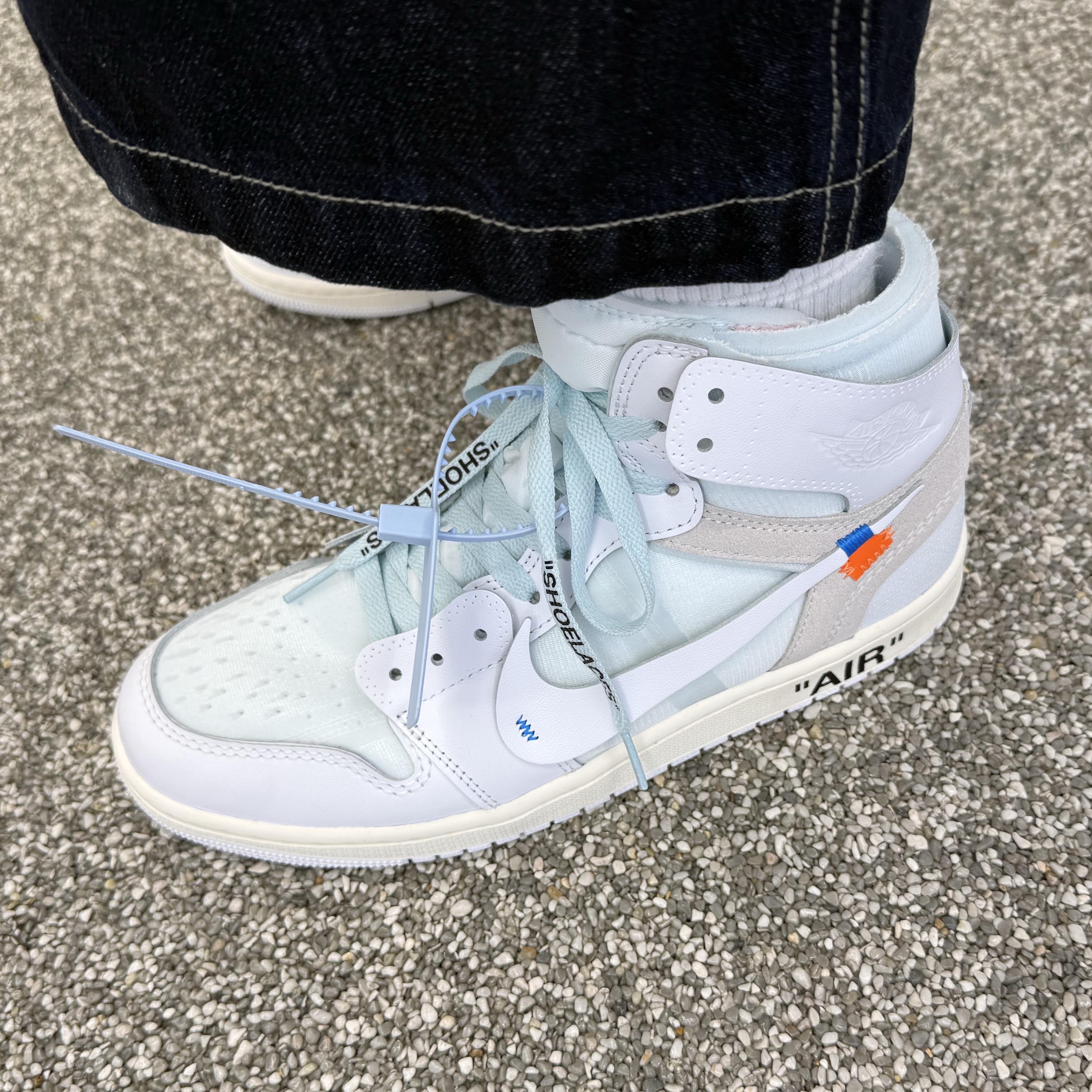 Jordan 1 x Virgil Abloh Archive Retro High Alaska White, Supreme x B.B. Simon Zip Up Hooded Sweatshirt Heather Grey - 25SS 착용 스타일 - 4