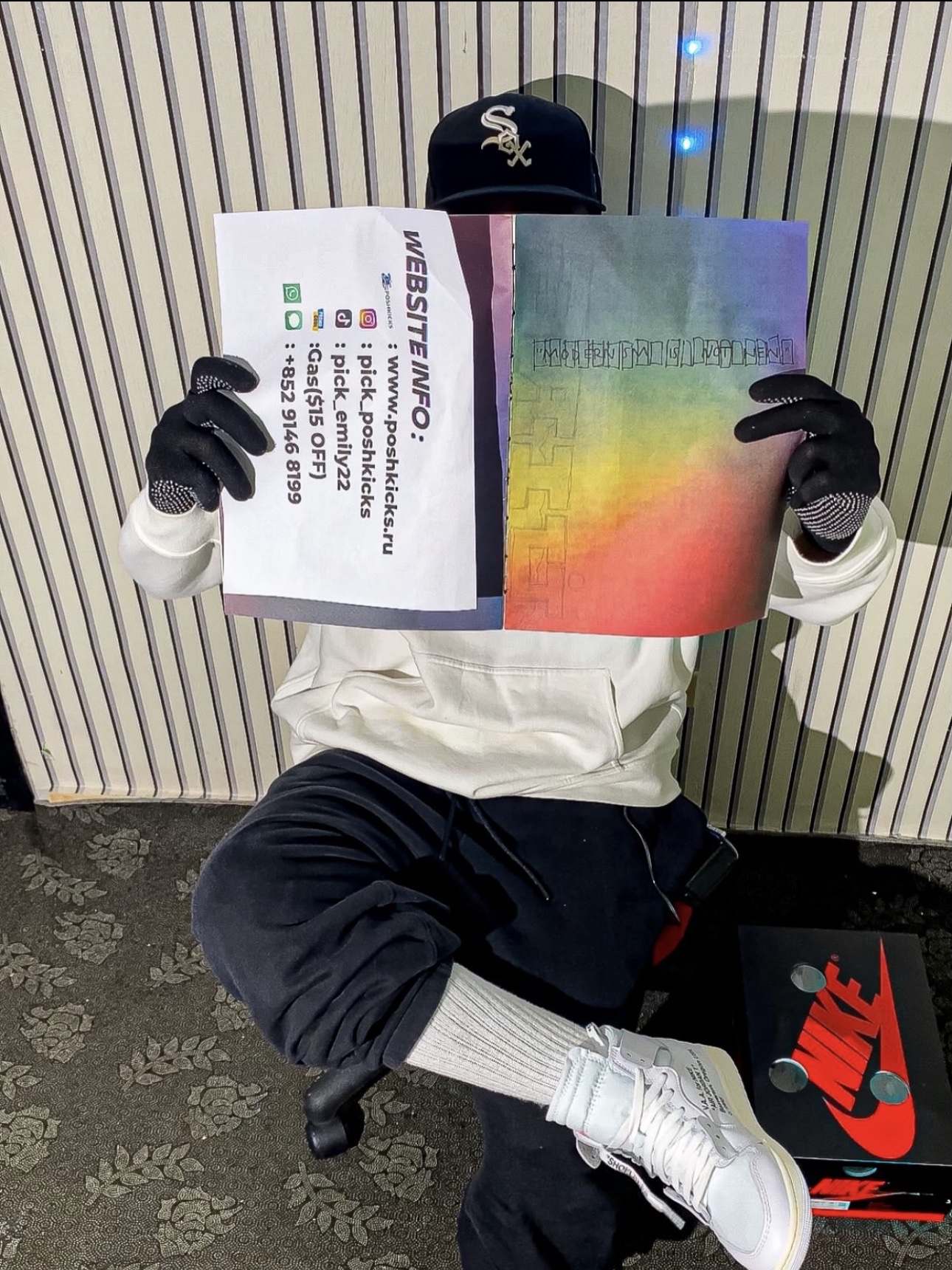 Jordan 1 x Virgil Abloh Archive Retro High Alaska White 착용 스타일 - 5