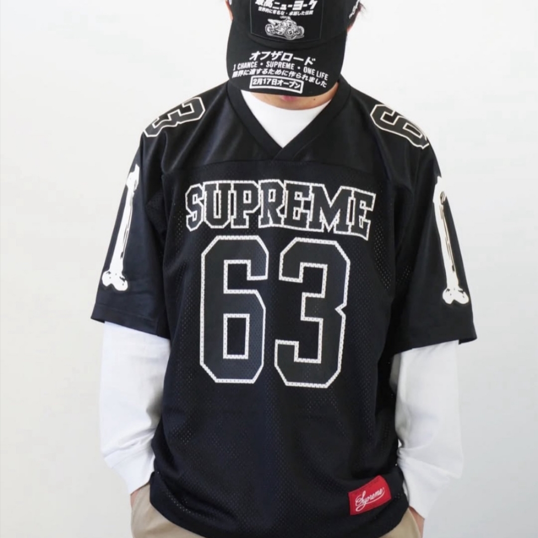 Supreme Bones Football Jersey Black - 25FW, Supreme Bones Football Jersey White - 25FW 착용 스타일