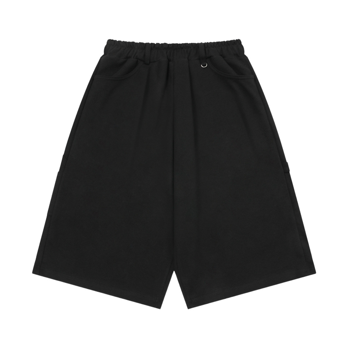 슬로우 레코드 하우스 카펜터 버뮤다 와이드 스웻팬츠 블랙(SLOW RECORD HOUSE Carpenter Bermuda Wide Sweatpants Black)