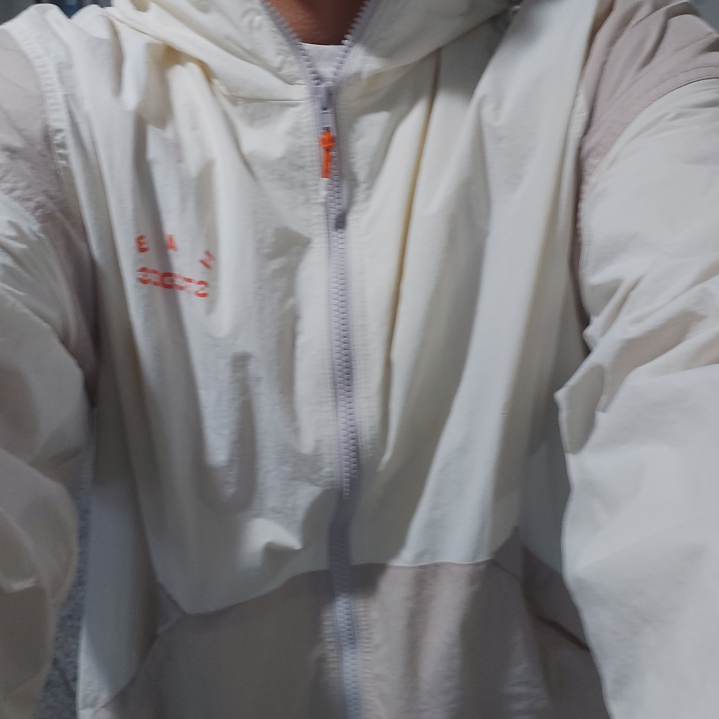 IAB Studio x Lost in Starlight Space Track Jacket White Orange 착용 스타일