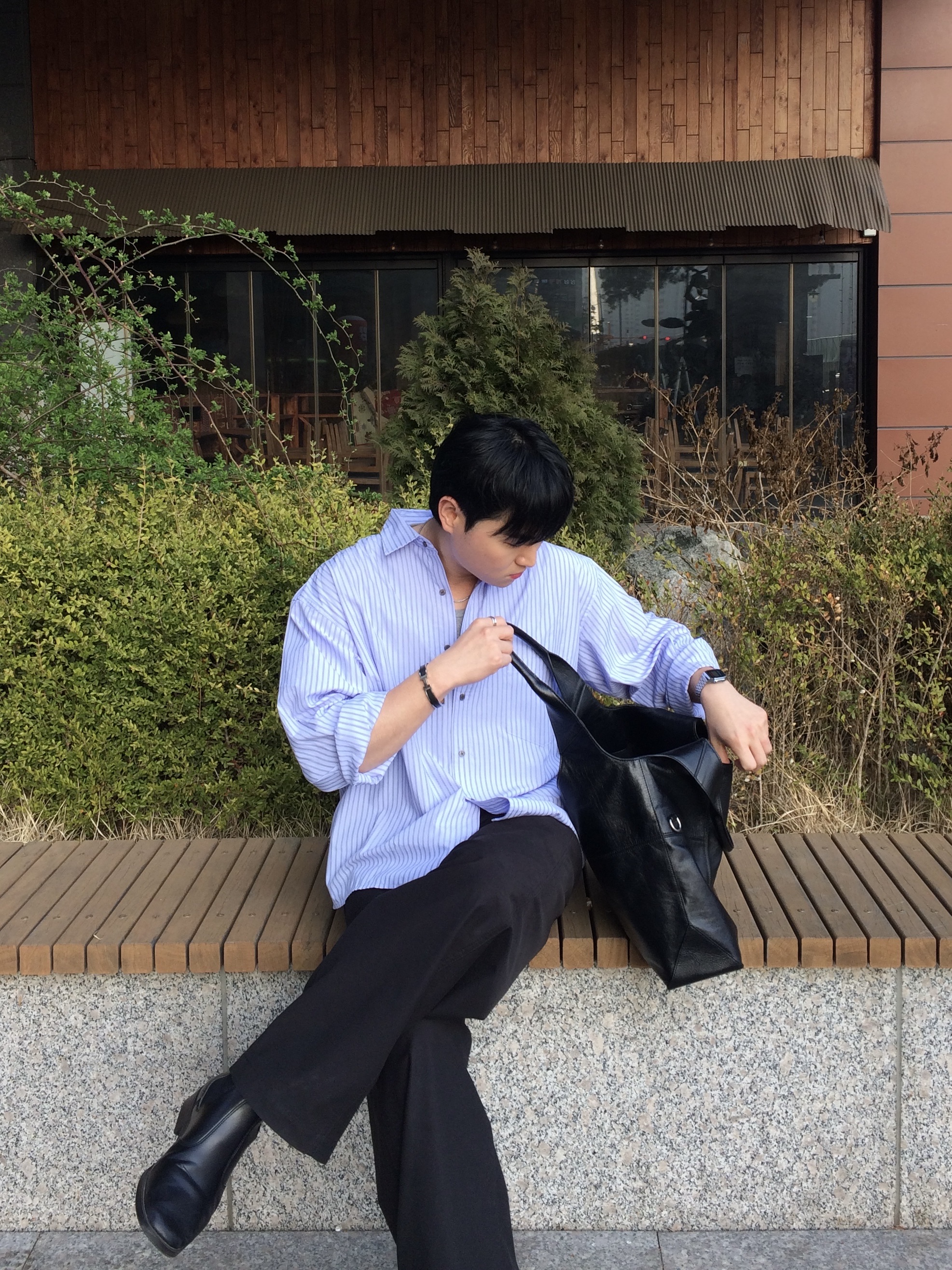 Romantic Move Selection Square Toe Chelsea Boots Black, Casio A-158WA-1 착용 스타일 - 2