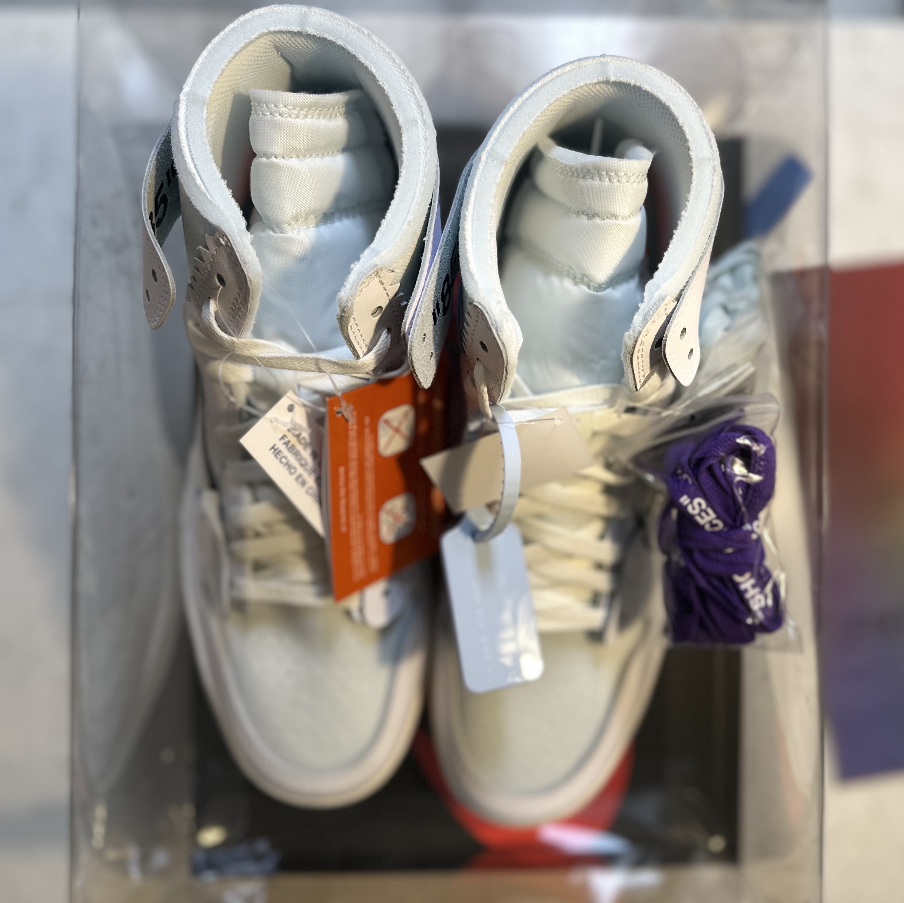 Jordan 1 x Virgil Abloh Archive Retro High Alaska White 착용 스타일 - 6
