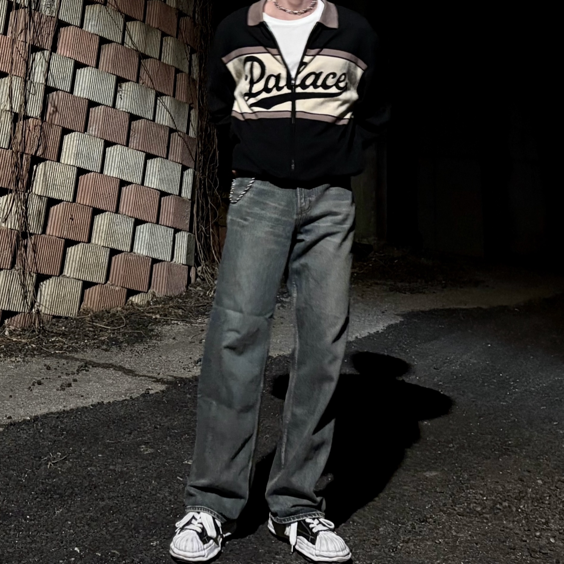 Palace Soul Knit Black - 25SS, Maison Mihara Yasuhiro Blakey OG Sole Canvas Low-top Sneakers Black White 착용 스타일