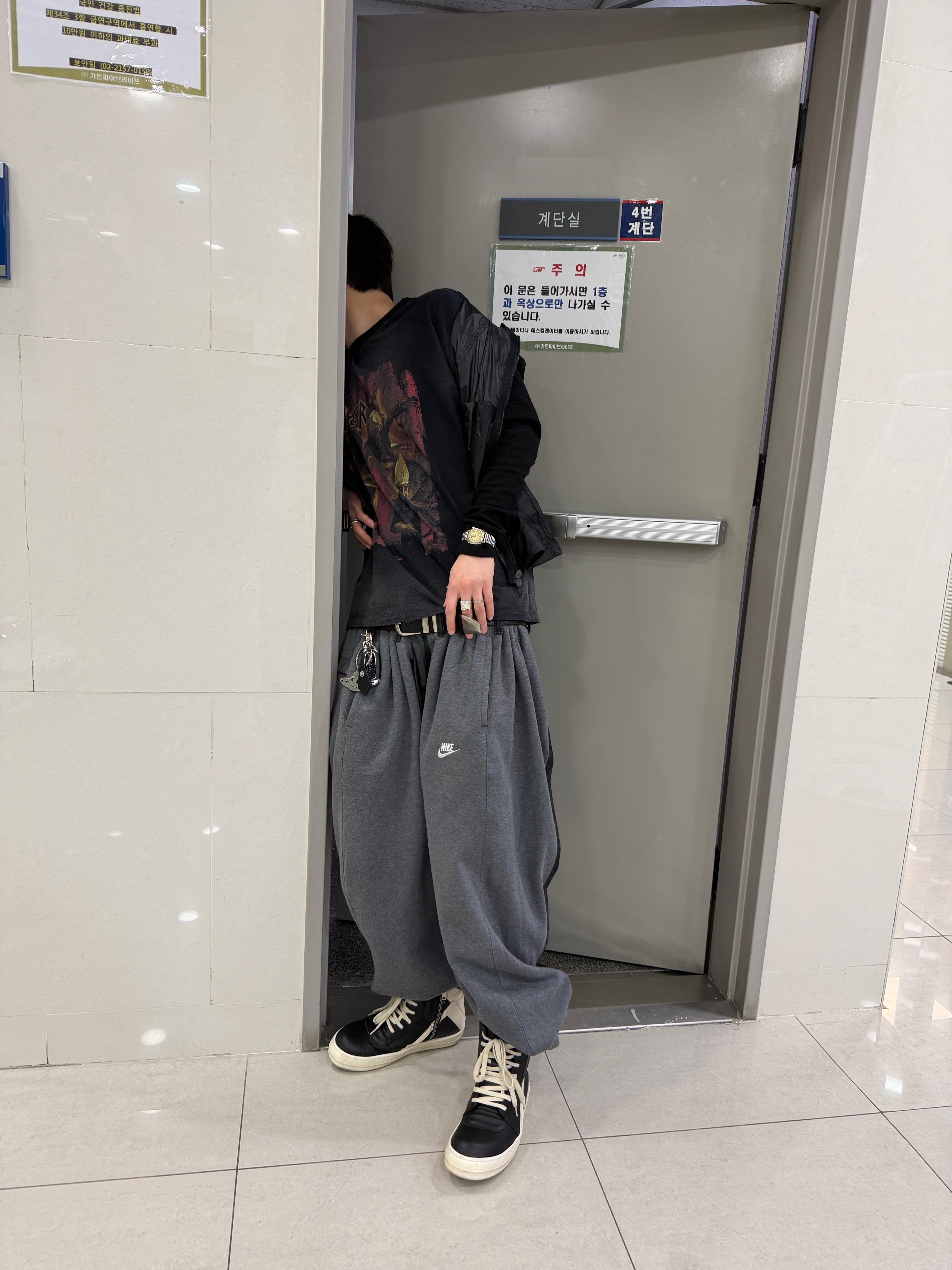 Undermycar Modular Rib Sleeve Jacket Black, Rick Owens Geobasket Sneakers Black Milk 착용 스타일 - 8