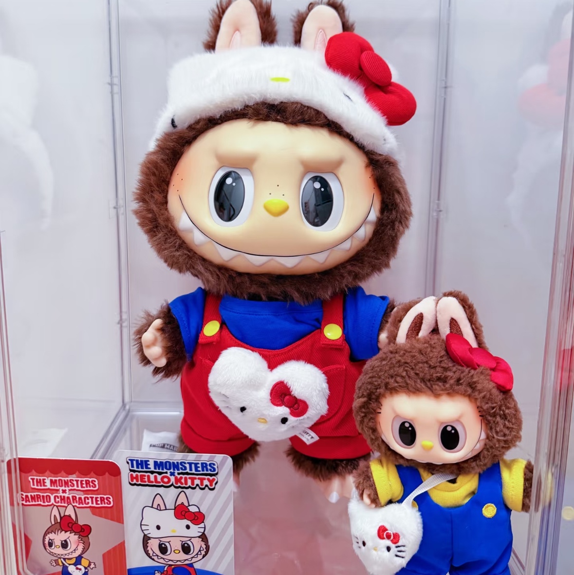 Pop Mart Labubu The Monsters x Hello Kitty And Friends Series Plush Pendant Classic Hello Kitty (Opened Case), Pop Mart Labubu The Monsters x Hello Kitty Vinyl Plush Doll 착용 스타일