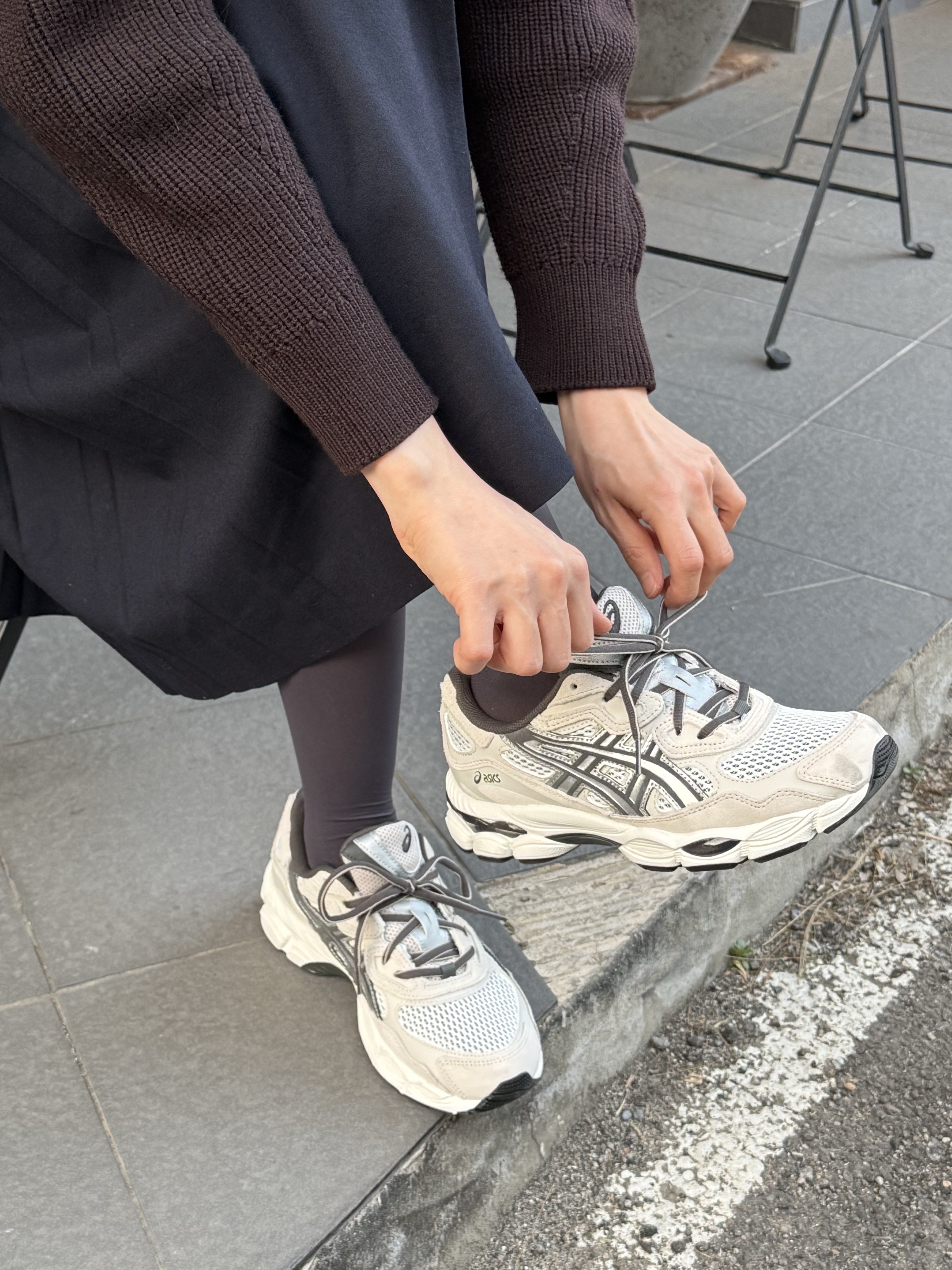 Asics Gel-NYC Beige Pure Silver - Korea Exclusive, Asics Gel-NYC Midnight Pure Silver - Korea Exclusive 착용 스타일 - 2