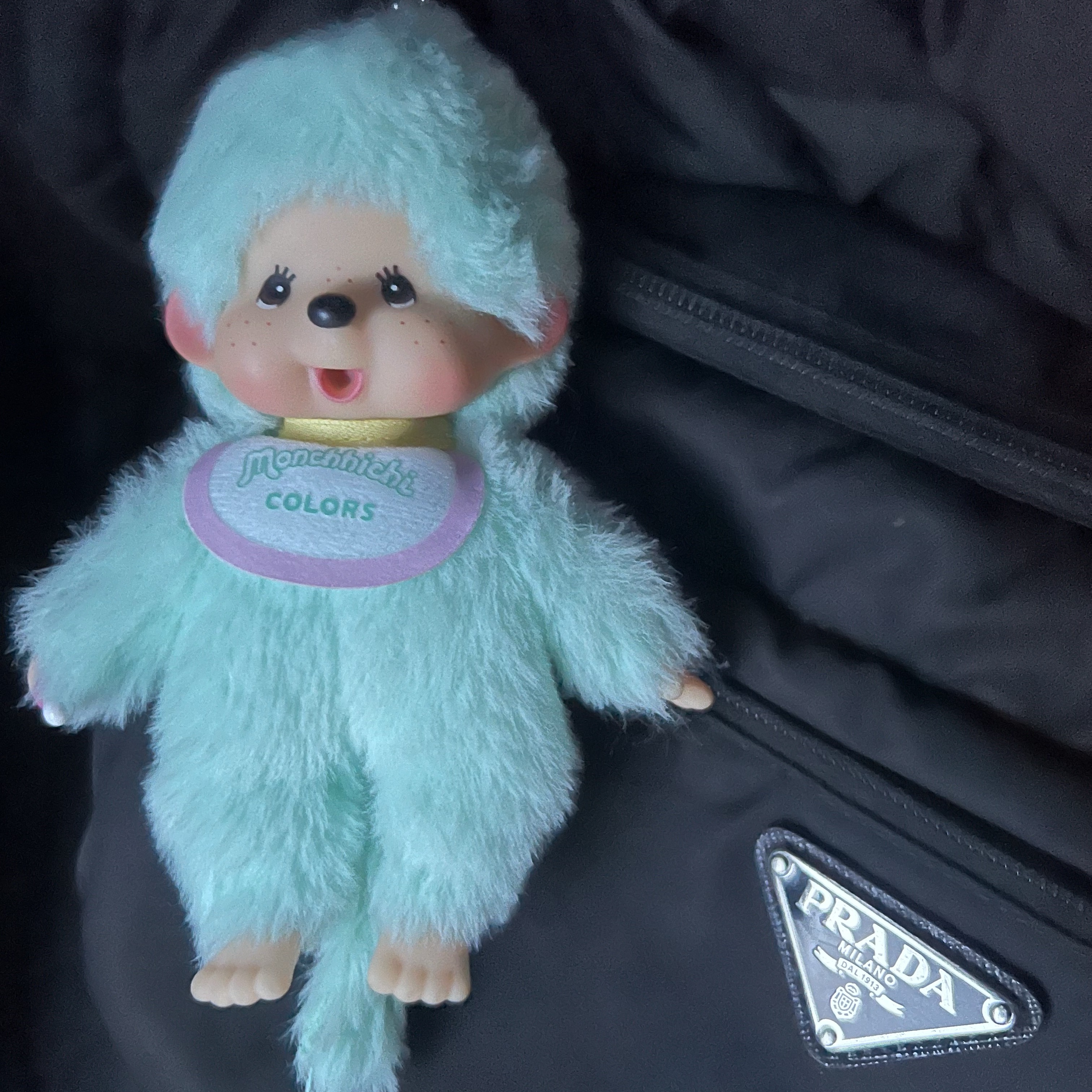 Monchhichi Colors Key Chain Mint Green 착용 스타일