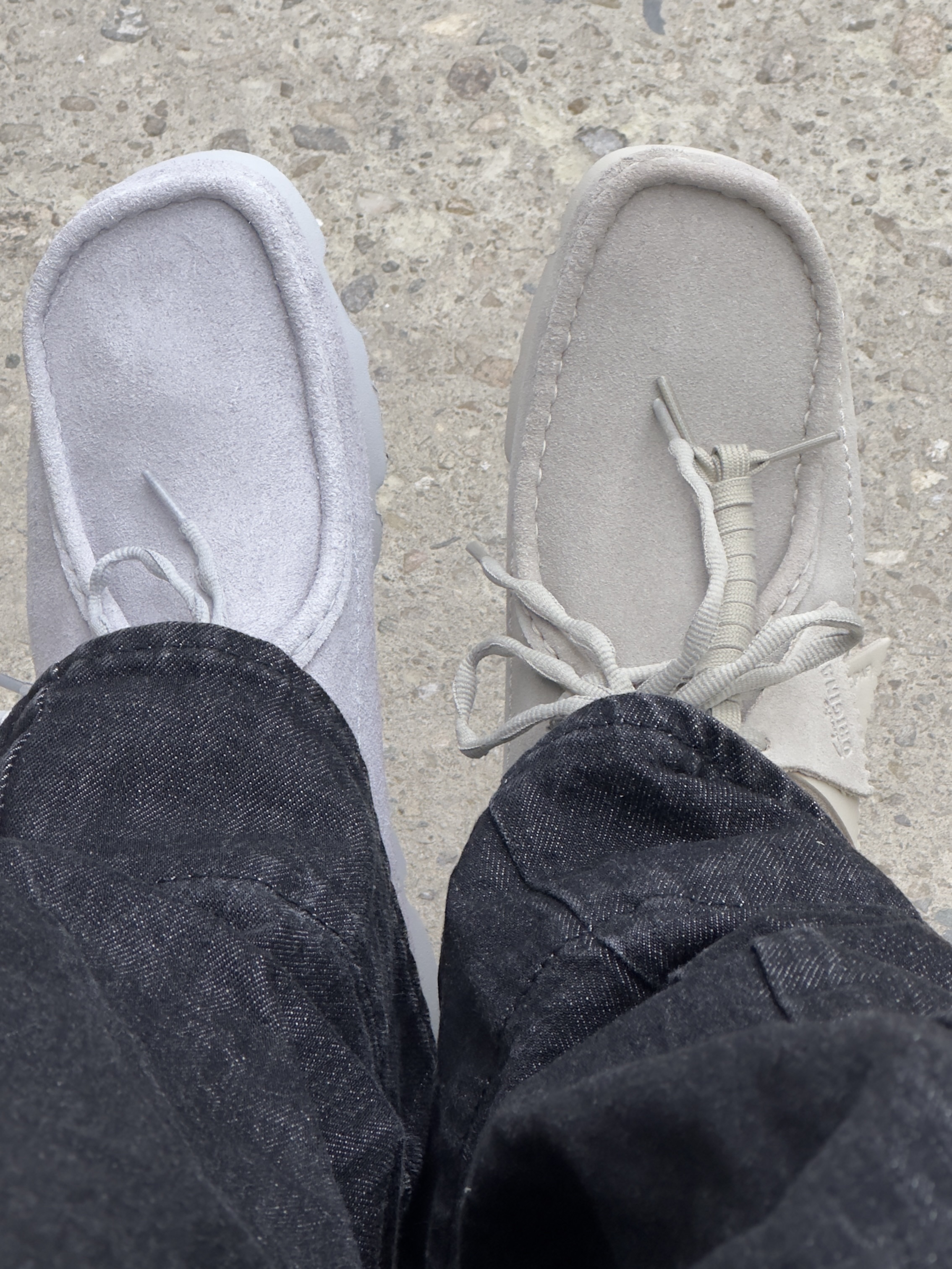 Clarks x Post Archive Faction (Paf) WallabeeBT Beige Suede 착용 스타일 - 3