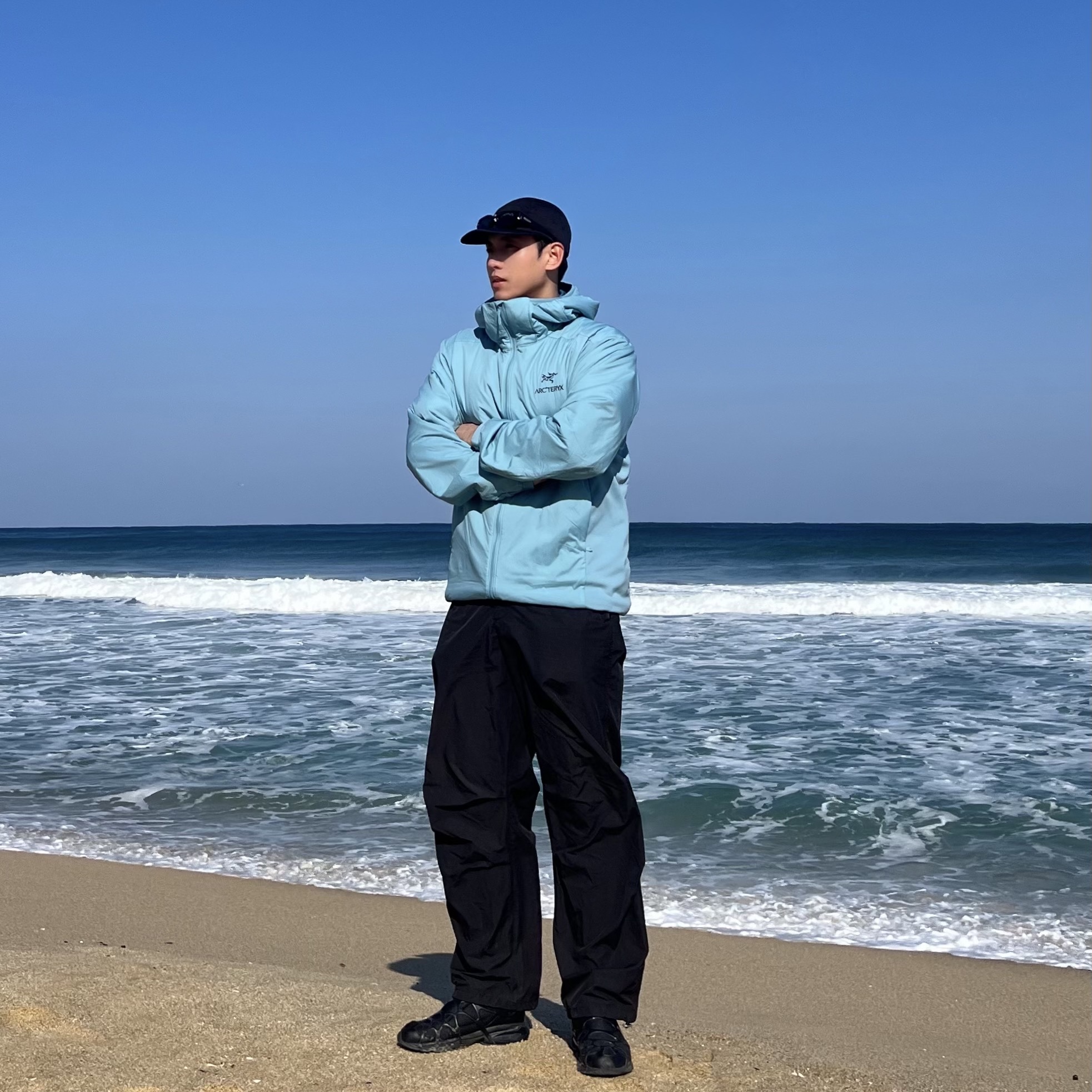 Arc'teryx Atom LT Hoody Solace 착용 스타일