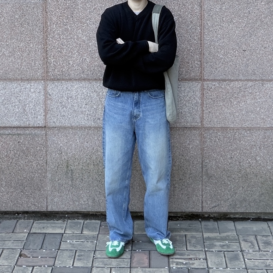 PERENN Washed Cotton Shoulder Bag Sage, Mistake project Nick Green 착용 스타일 - 3