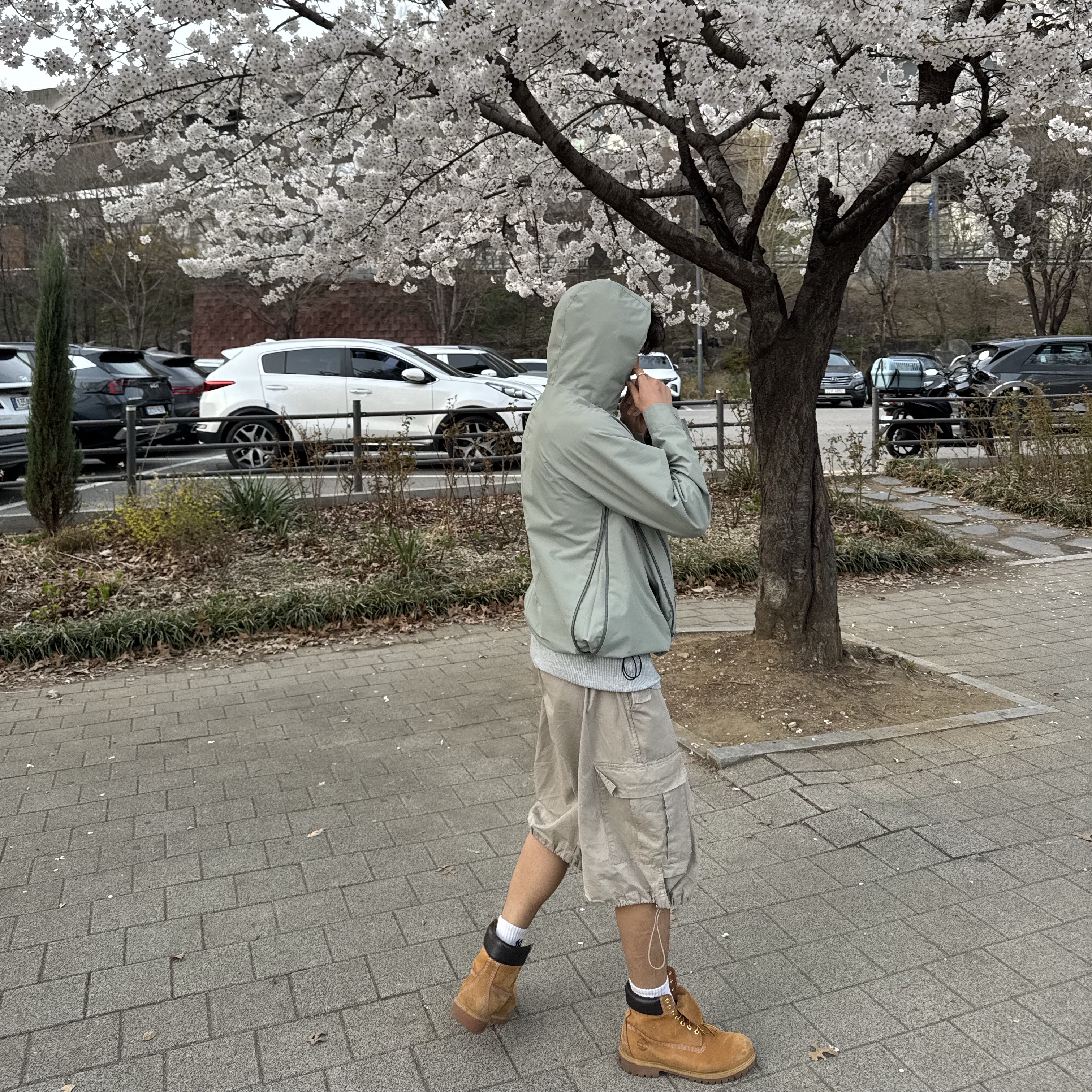 Timberland Premium 6 inch Waterproof Boot Wheat Nubuck - Wide, Sansan Gear Zipper Jacket Jade - 23SS 착용 스타일 - 2