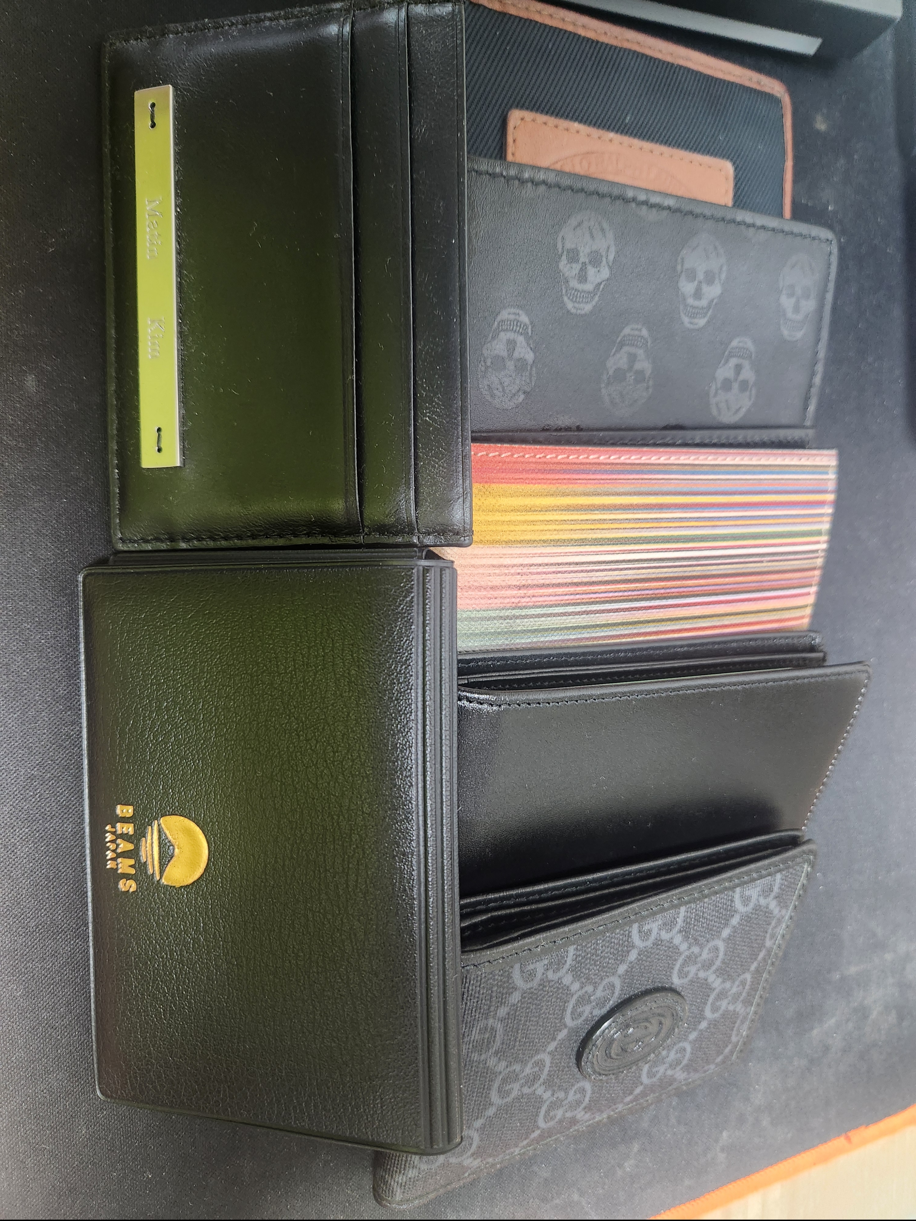Matin Kim Vintage Card Wallet Black, Beams x Hightide Special Order Pass & Card Case Black 착용 스타일