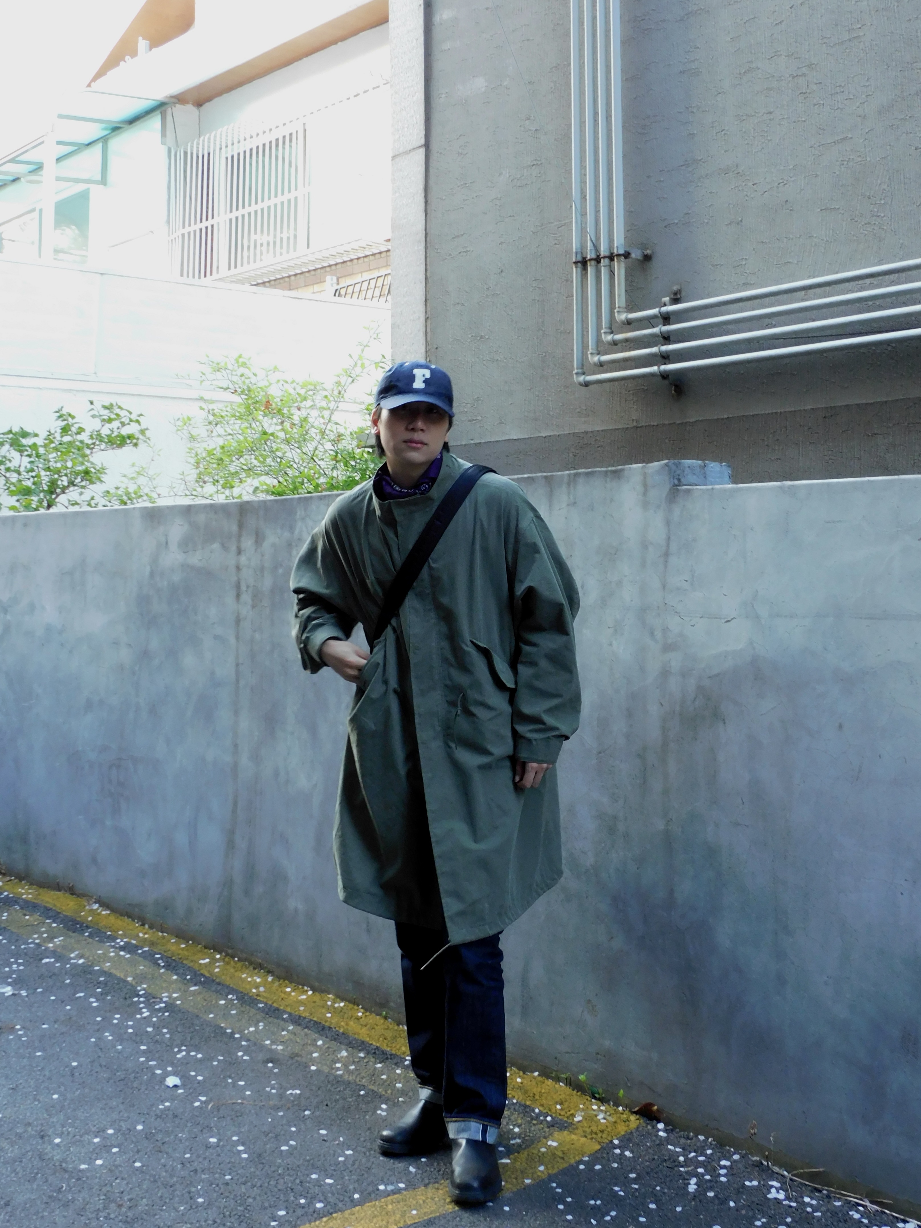 Fullcount 6 Panel Denim Baseball Cap F Patch Indigo Blue, BLUNDSTONE Dress 062 Chelsea Boots Stout Brown 착용 스타일 - 2