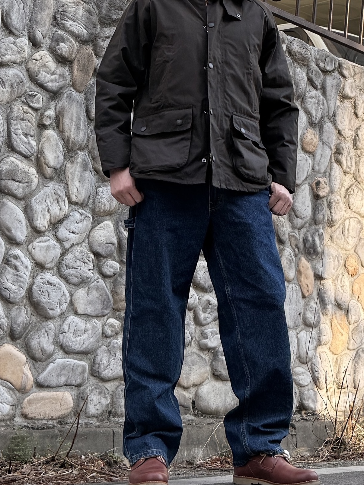Levi's Silvertab Baggy Carpenter Jeans Dark Indigo, Timberland Espresso Collection Waterproof Chukka Boot Brown - Wide 착용 스타일