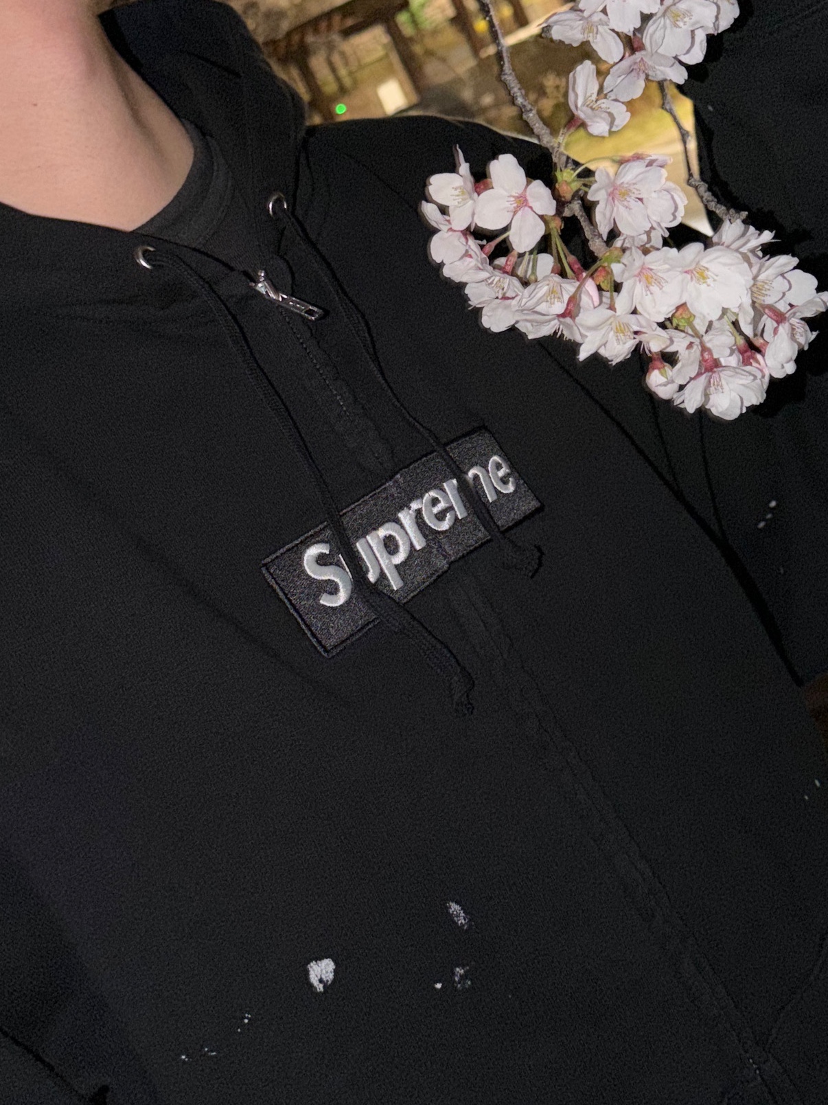 Supreme x MM6 Maison Margiela Box Logo Zip Up Hooded Sweatshirt Black - 26SS, On Running x Post Archive Faction (Paf) Cloudmonster Hyper Black 착용 스타일 - 3