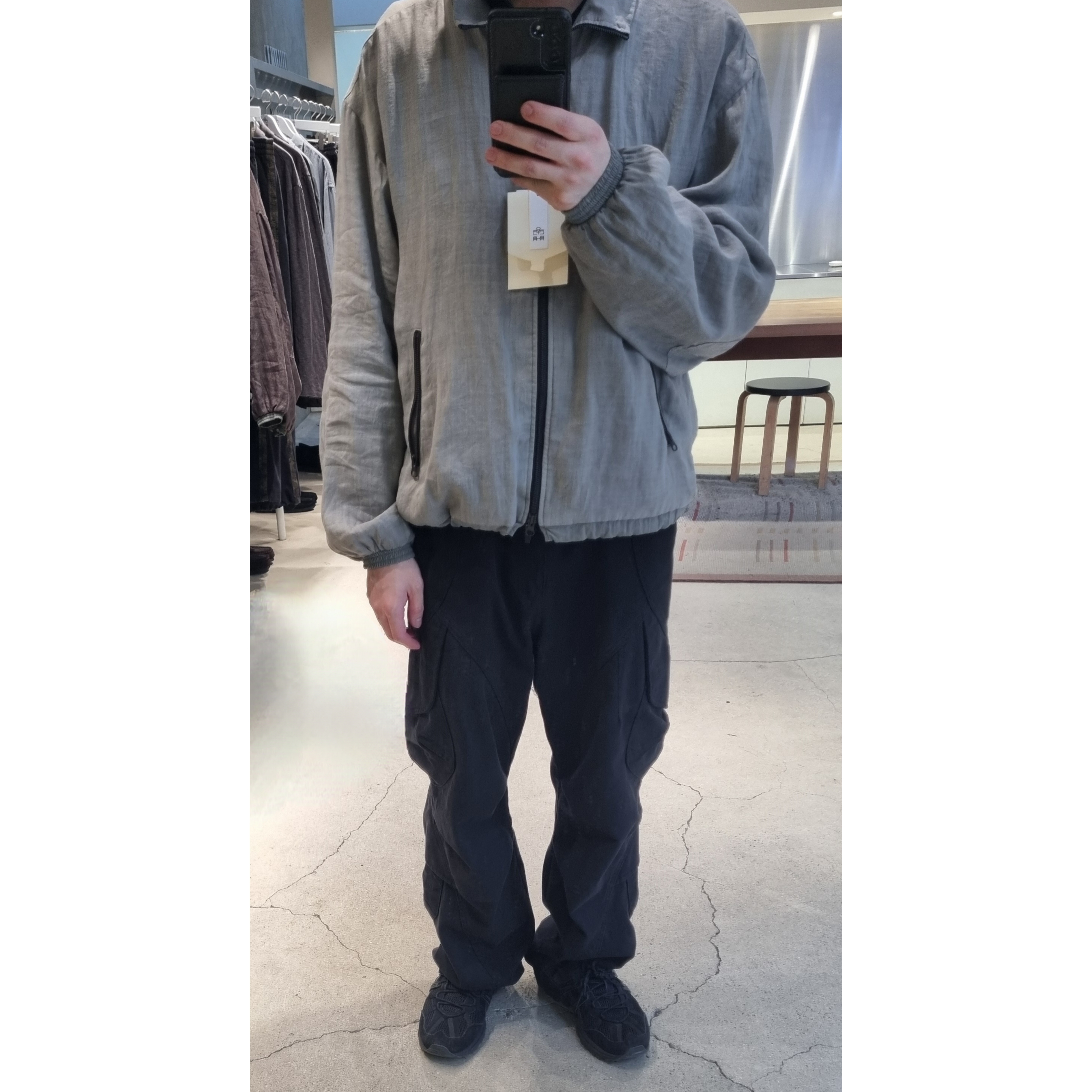 Asics Gel-Sonoma 15-50 Black, Polyteru A.F. Lami Parka Light Gray 착용 스타일 - 1