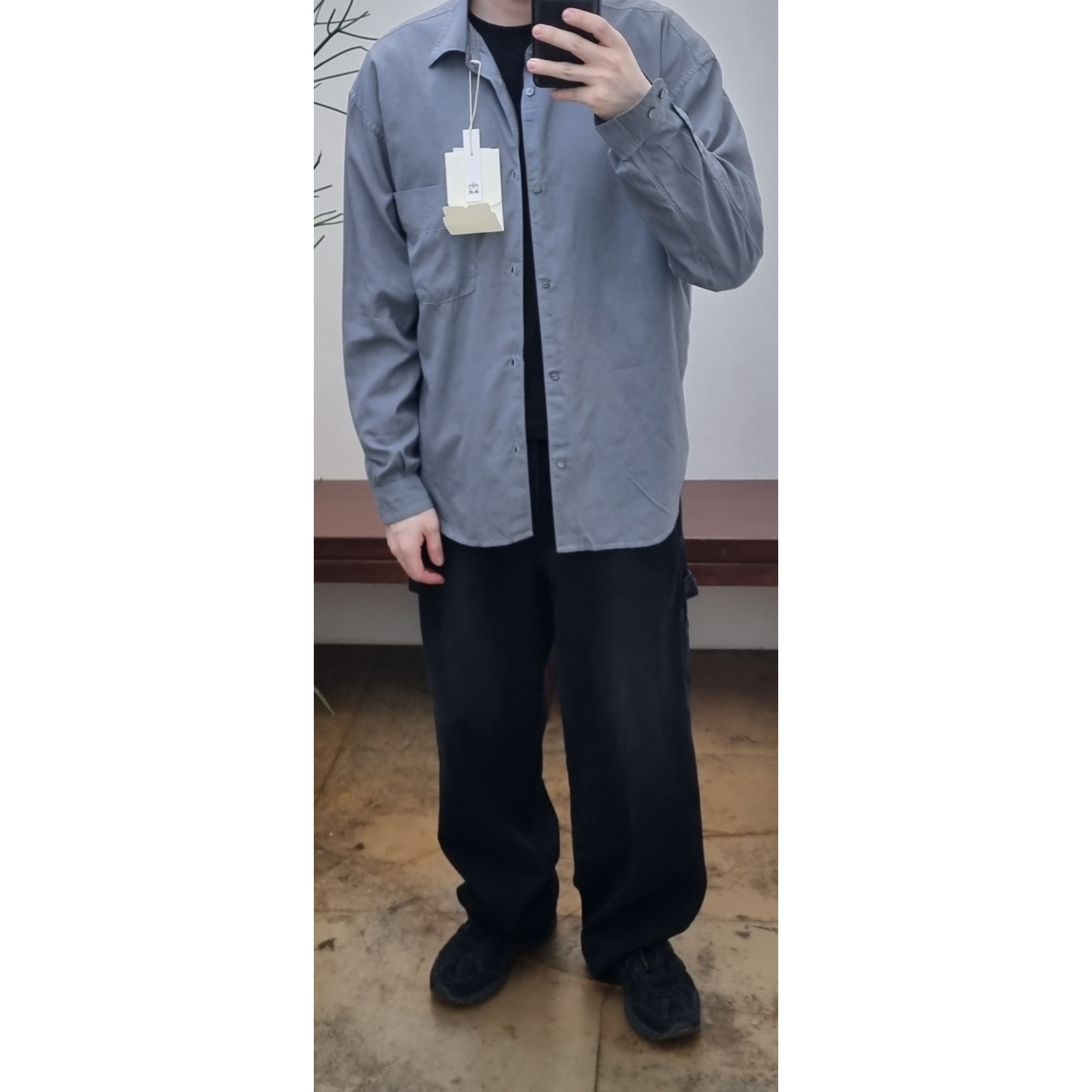 Asics Gel-Sonoma 15-50 Black, Polyteru Tenco Loosed Shirt 2.0 Blue Gray 002 착용 스타일 - 3