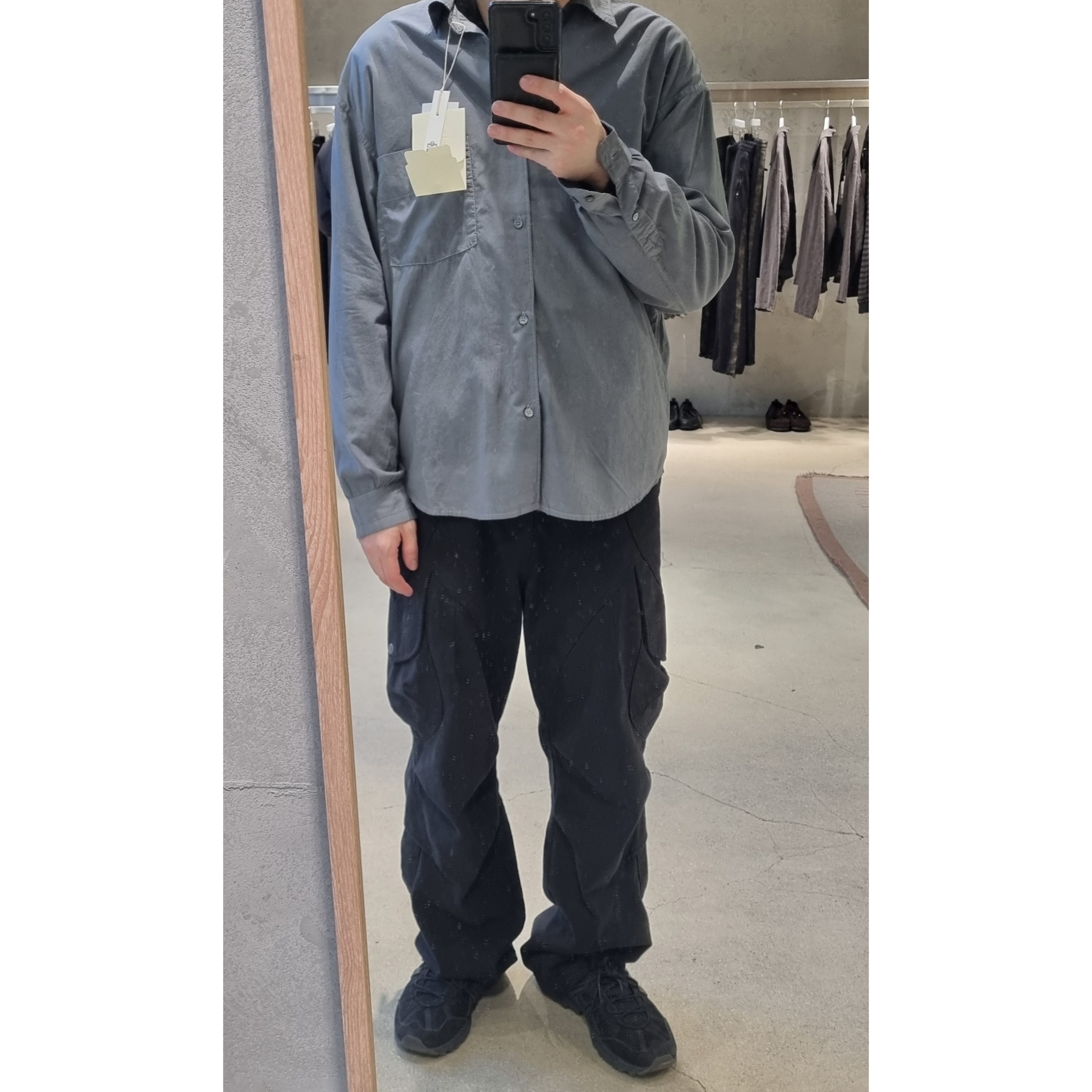 Asics Gel-Sonoma 15-50 Black, Polyteru Tenco Loosed Shirt 2.0 Blue Gray 002 착용 스타일 - 1