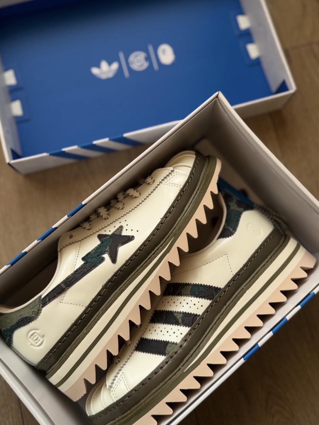 Adidas x BAPE x Edison Chen Clot Superstar Off White Branch 착용 스타일