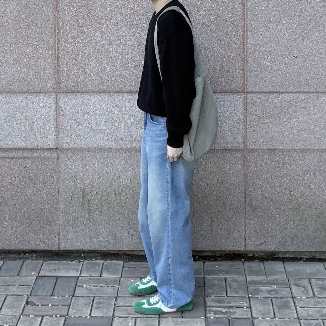 PERENN Washed Cotton Shoulder Bag Sage, Mistake project Nick Green 착용 스타일 - 1