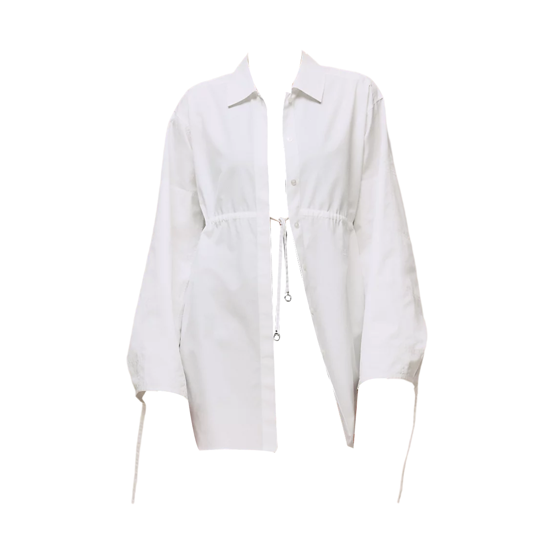 (W) 에르메스 트윌 코튼 드로우스트링 셔츠 블랑((W) Hermes Twill Cotton Drawstring Shirt Blanc)