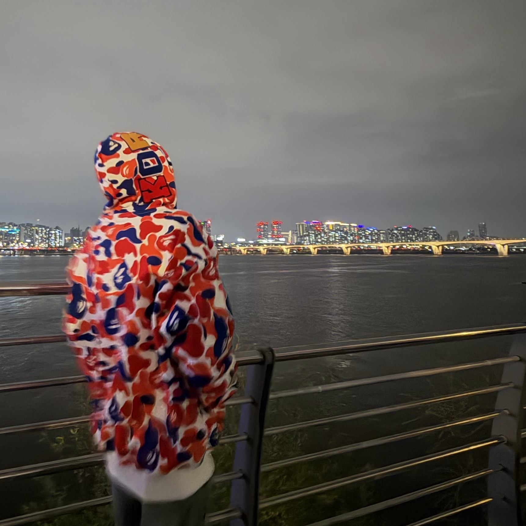 BAPE Full Zip Shark Hoodie Multi - Korea Exclusive, Gen.G 2024 Windbreaker Black 착용 스타일 - 1