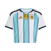 (W) Adidas Argentina 2026 Home Crop Jersey White Icey Blue - KR Sizing (Non Marking Ver.)