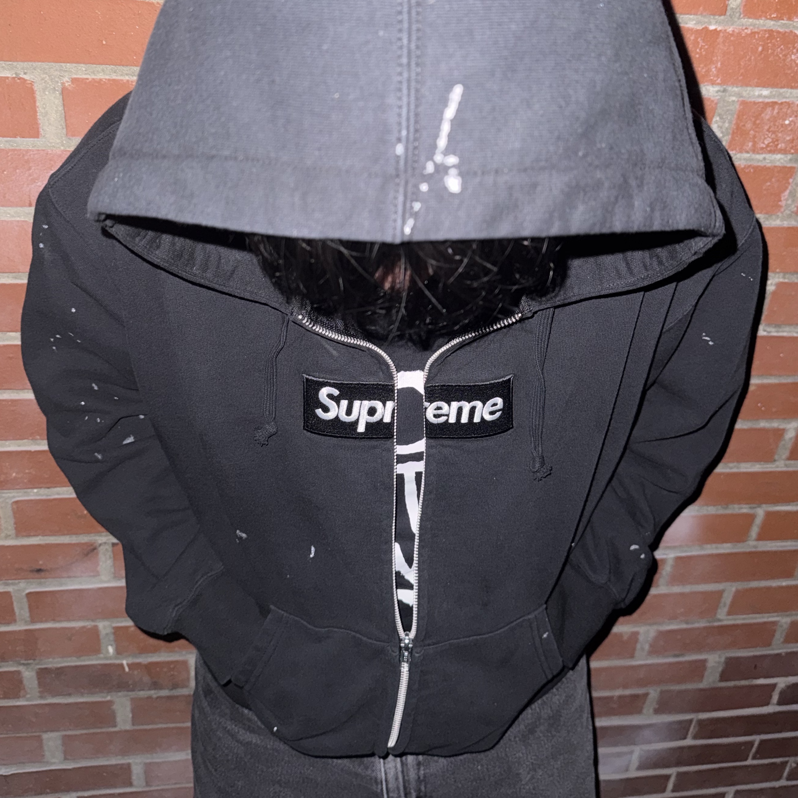 Supreme x MM6 Maison Margiela Box Logo Zip Up Hooded Sweatshirt Black - 26SS, Nike x Supreme Air Humara 17 Black 착용 스타일 - 2