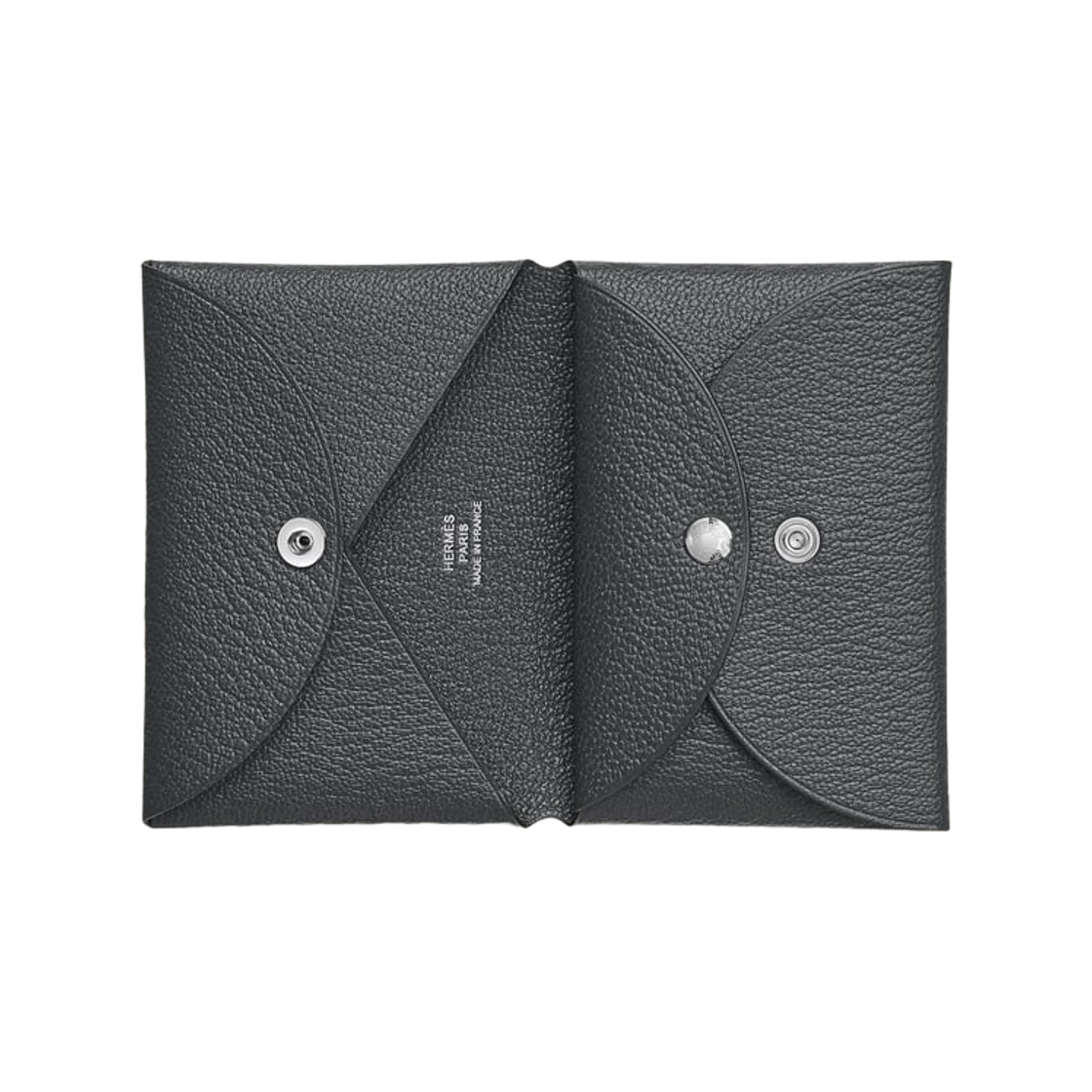 에르메스 칼비 듀오 컴팩트 카드 홀더 미조레 고트스킨 & 팔라듐 하드웨어 그리 미스티(Hermes Calvi Duo Compact Card Holder Mysore Goatskin & Palladium Gris Misty) - 2