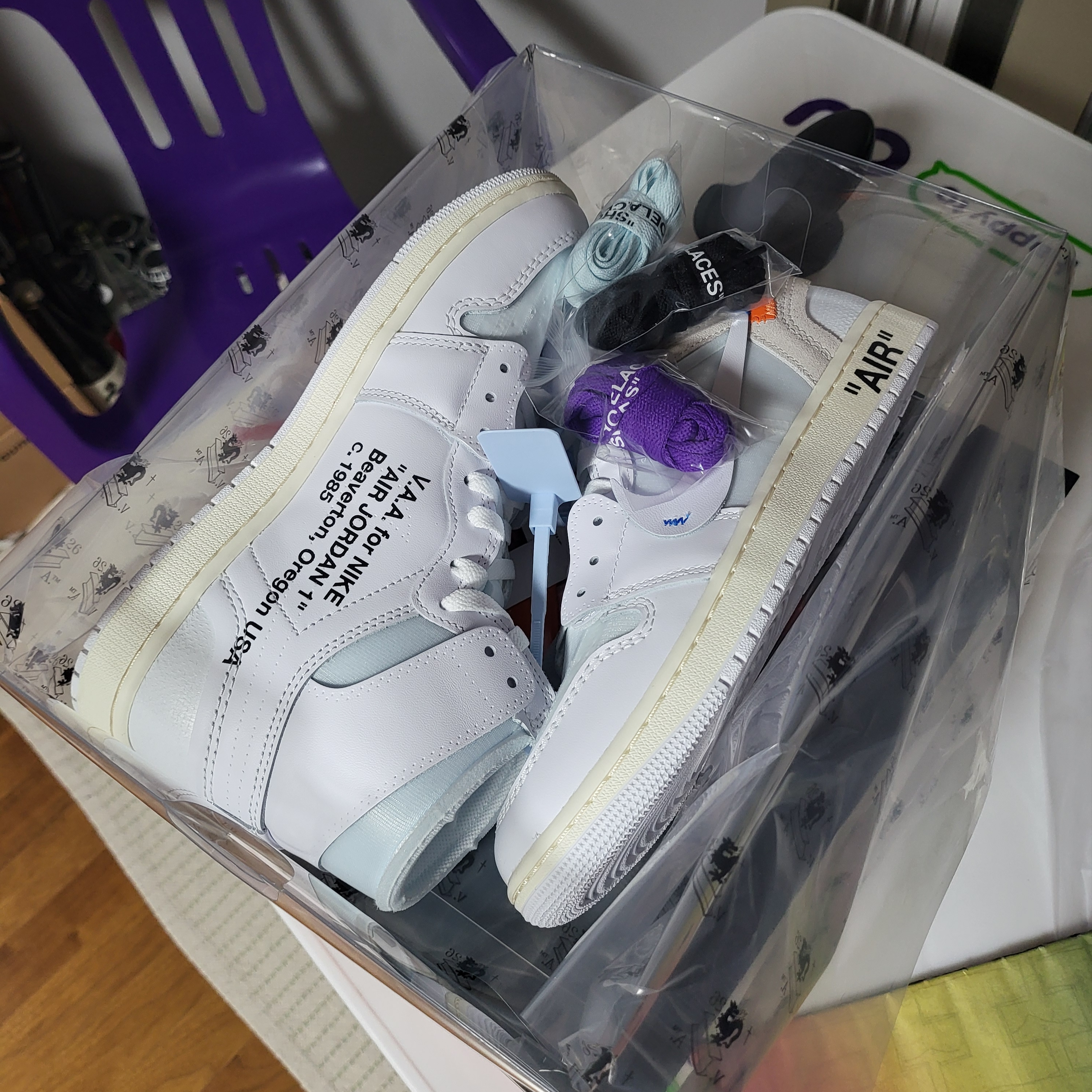 Jordan 1 x Virgil Abloh Archive Retro High Alaska White 착용 스타일 - 1