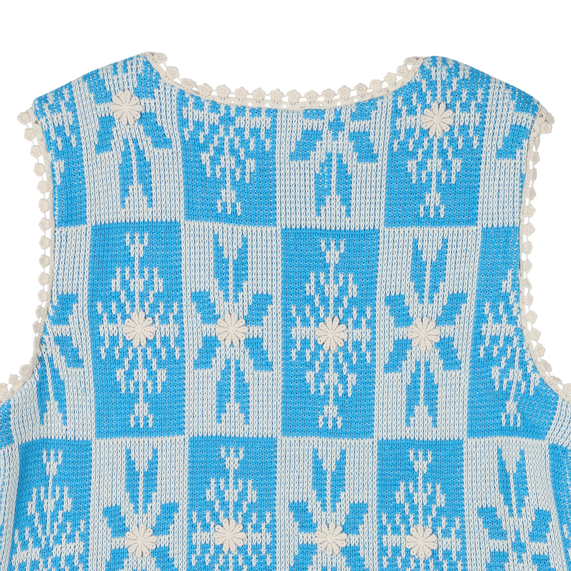 영 앤 생 우먼 스노우플레이크 베스트 블루 - 26SS(Young N Sang Women Snowflake Vest Blue - 26SS) - 4