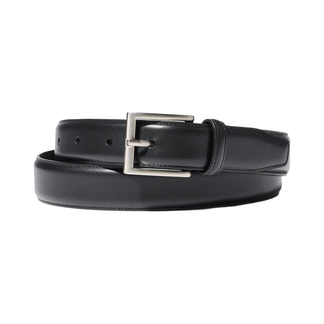 463729-09 Uniqlo Italian Leather Stitched Belt Black